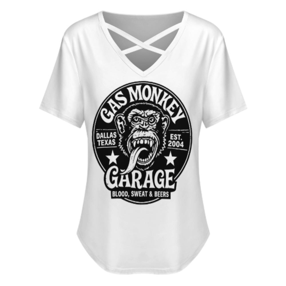 Vintage Monkey Garage Graphic T-Shirt | Retro Mechanic Hot Rod Car Enthusiast Tee(z941)