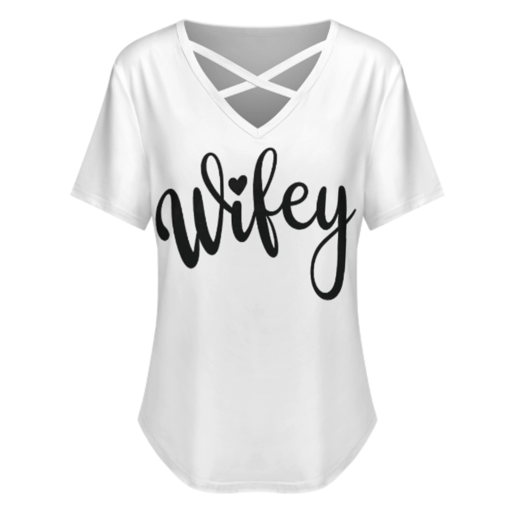 Wifey Script T-Shirt – Minimalist Bride & Wife Graphic Tee | Cute Newlywed Gift for Her(z944)