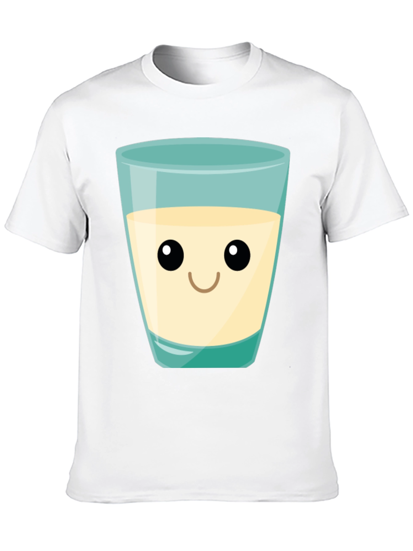 Cute Milk Glass Graphic Tee - Black Cotton T-Shirt