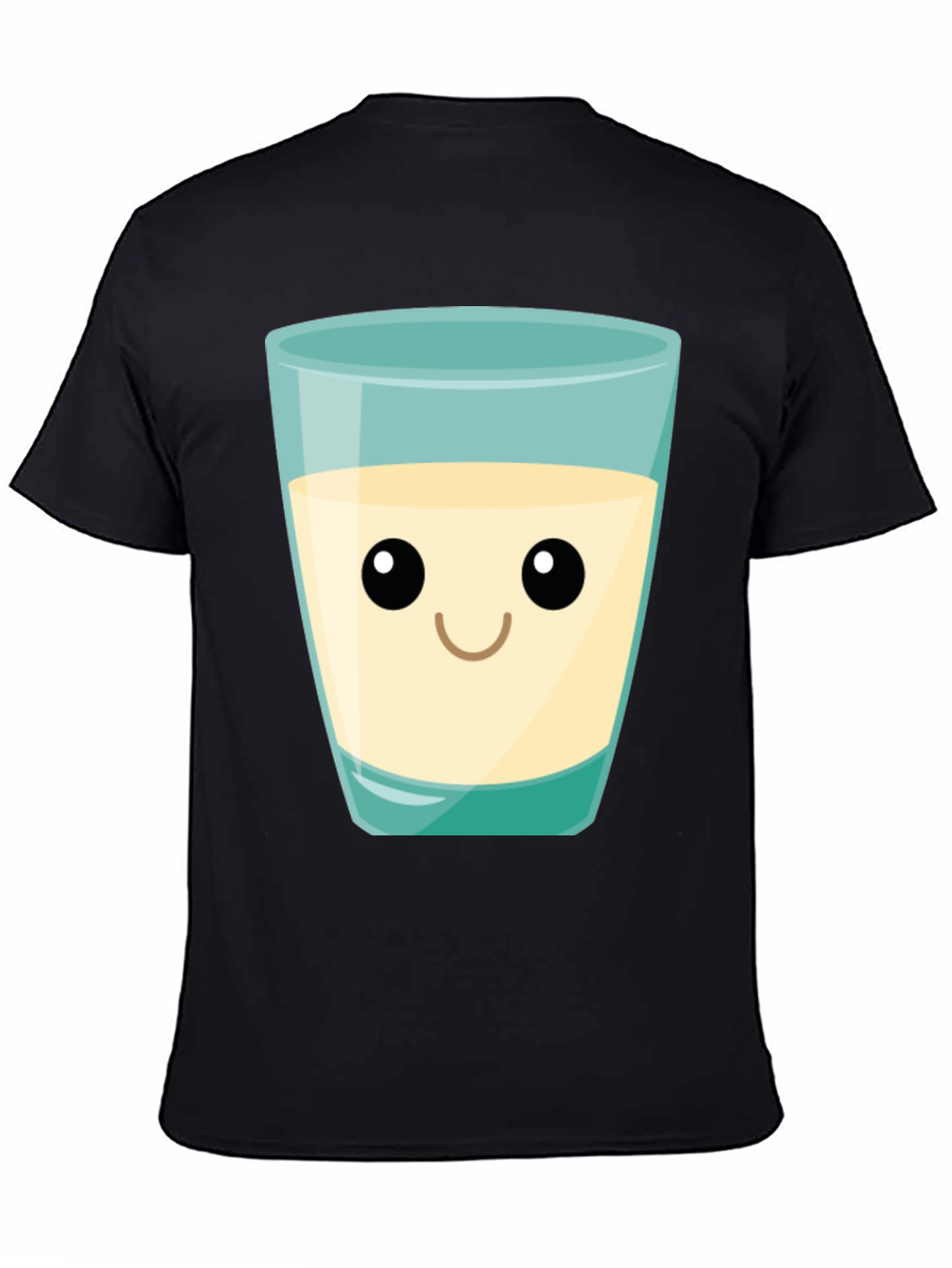 Cute Milk Glass Graphic Tee - Black Cotton T-Shirt