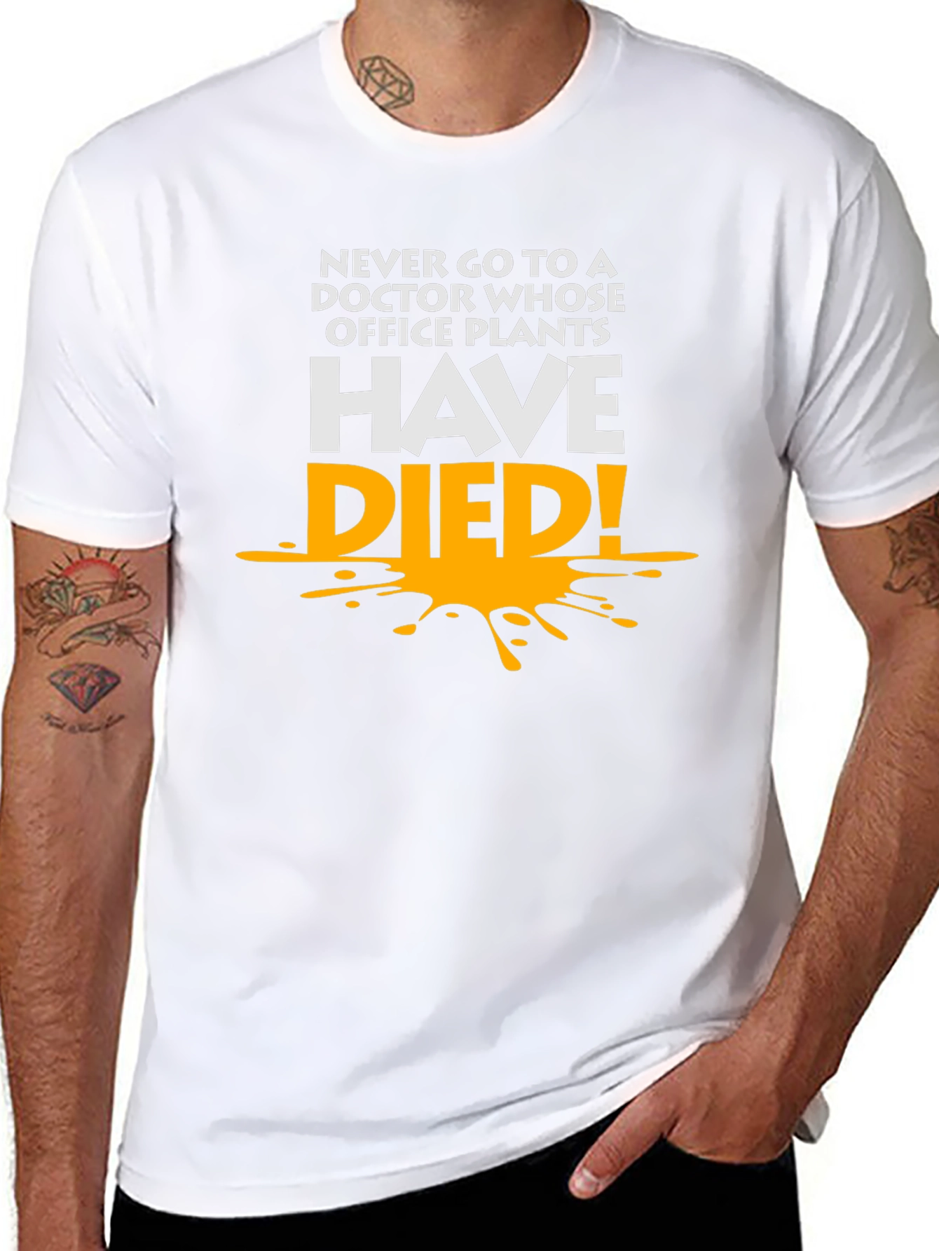Humorous Doctor Office Plants Died T-Shirt