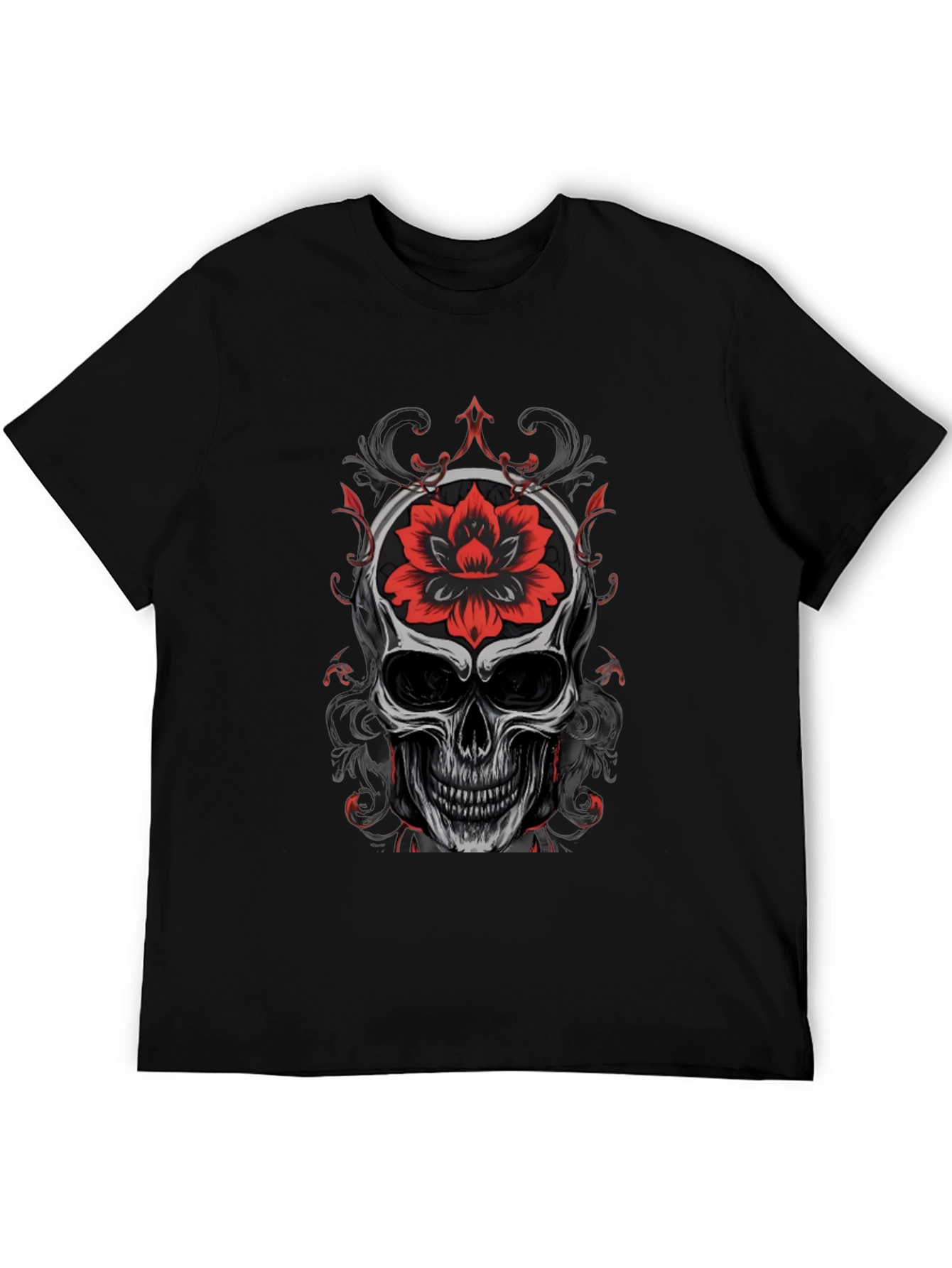 Skull & Rose Graphic T-Shirt - Bold Streetwear