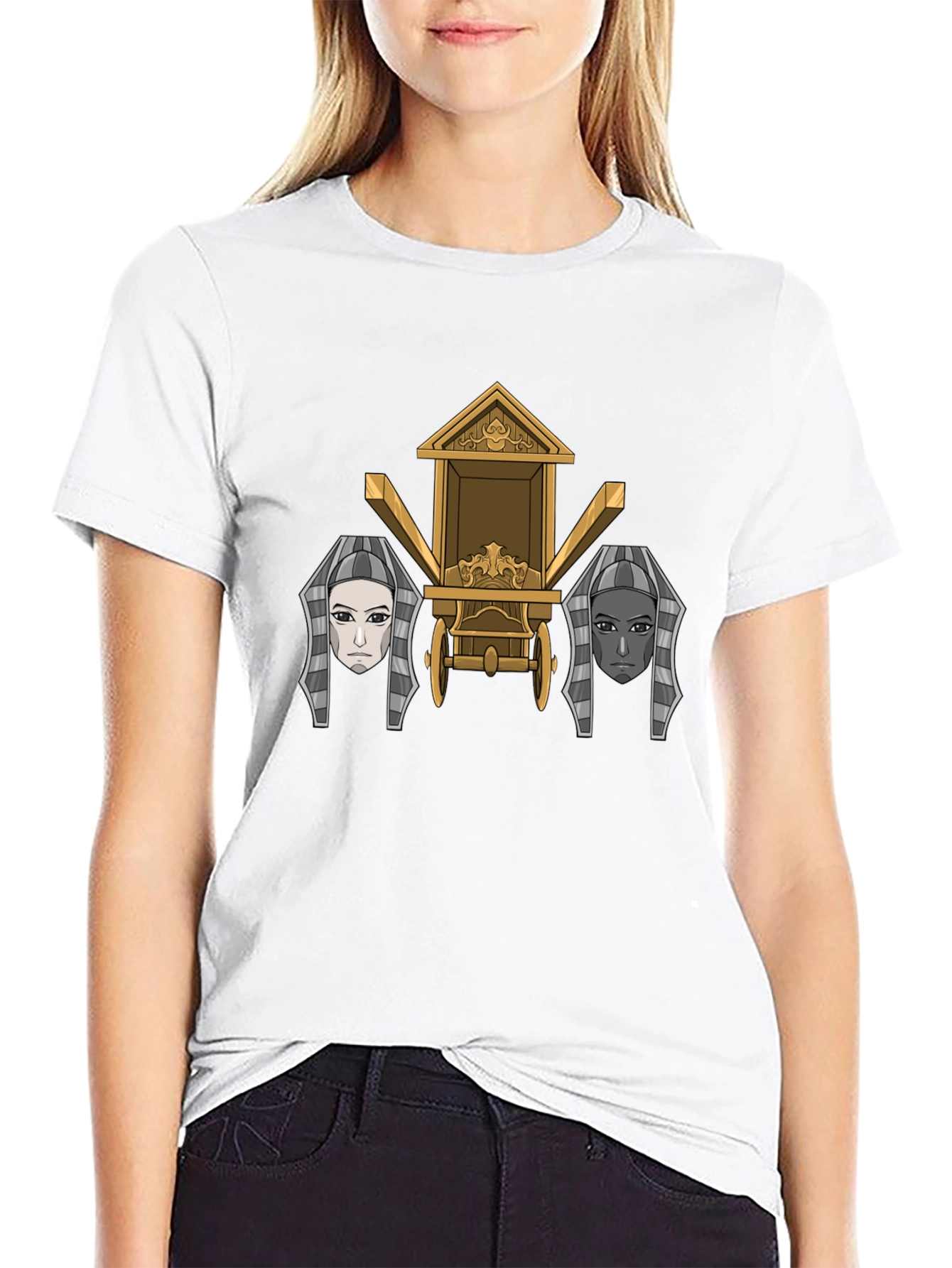 Egyptian Chariot Graphic Tee - Premium Black T-Shirt