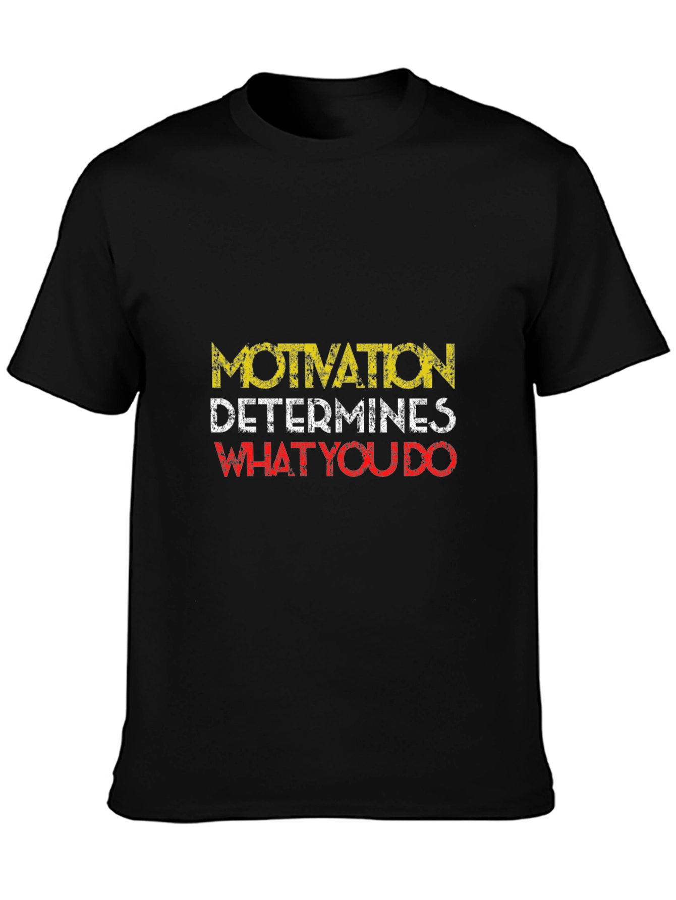 Motivational Graphic Print T-Shirt - Black