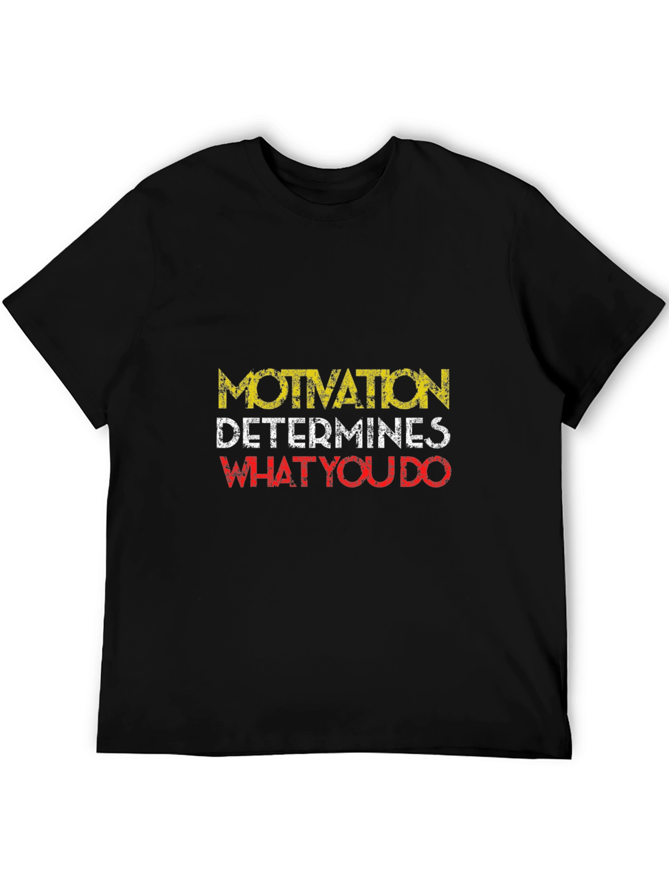 Motivational Graphic Print T-Shirt - Black