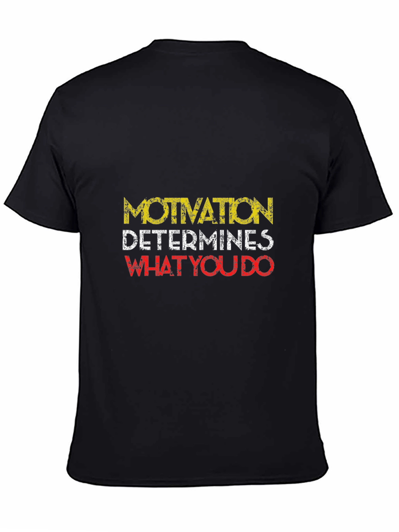 Motivational Graphic Print T-Shirt - Black
