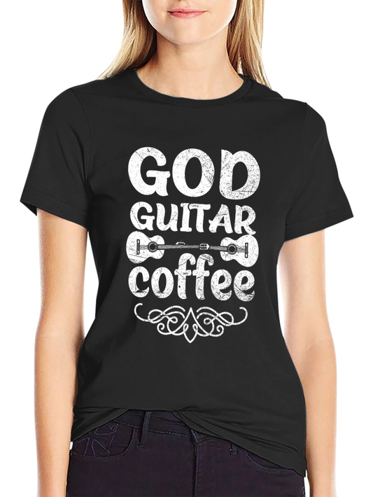 God Guitar Coffee T-Shirt - Black