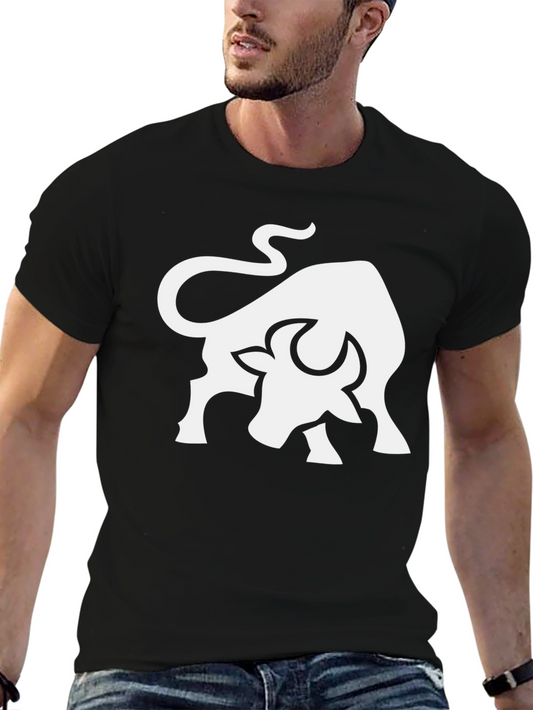 Bull Graphic Tee - Black Cotton Blend