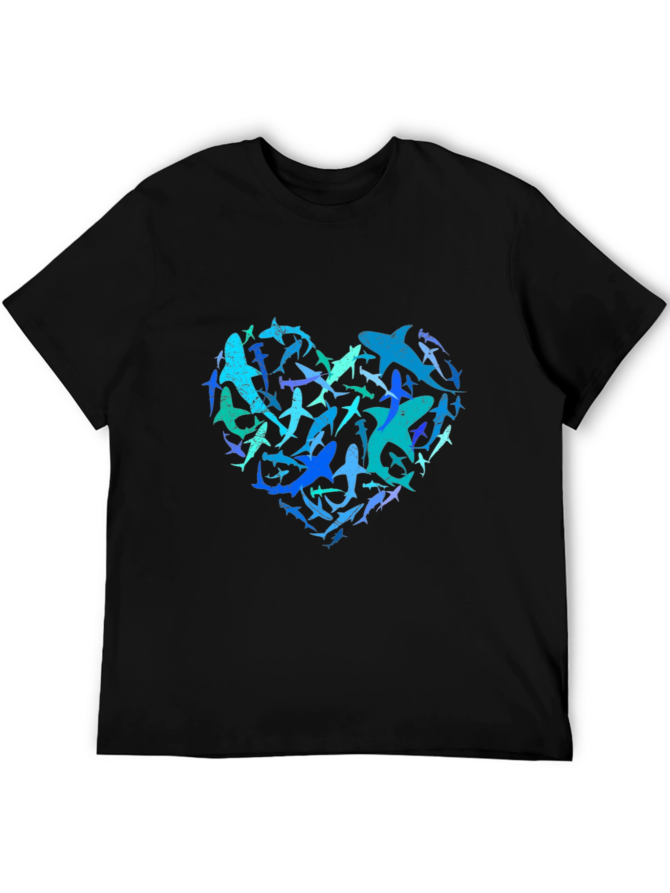Shark Heart Graphic Tee - Ocean Lovers Black T-Shirt