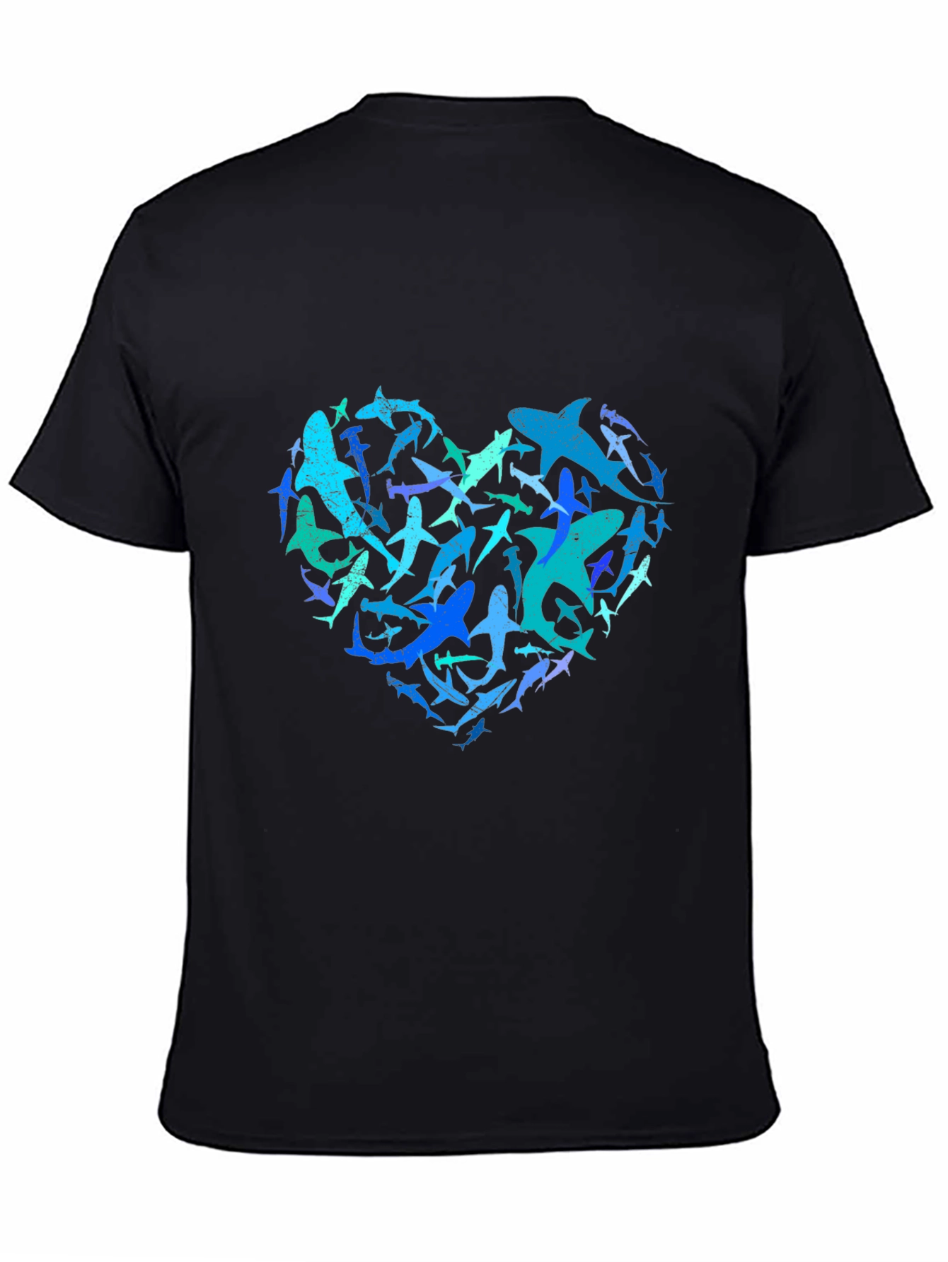 Shark Heart Graphic Tee - Ocean Lovers Black T-Shirt