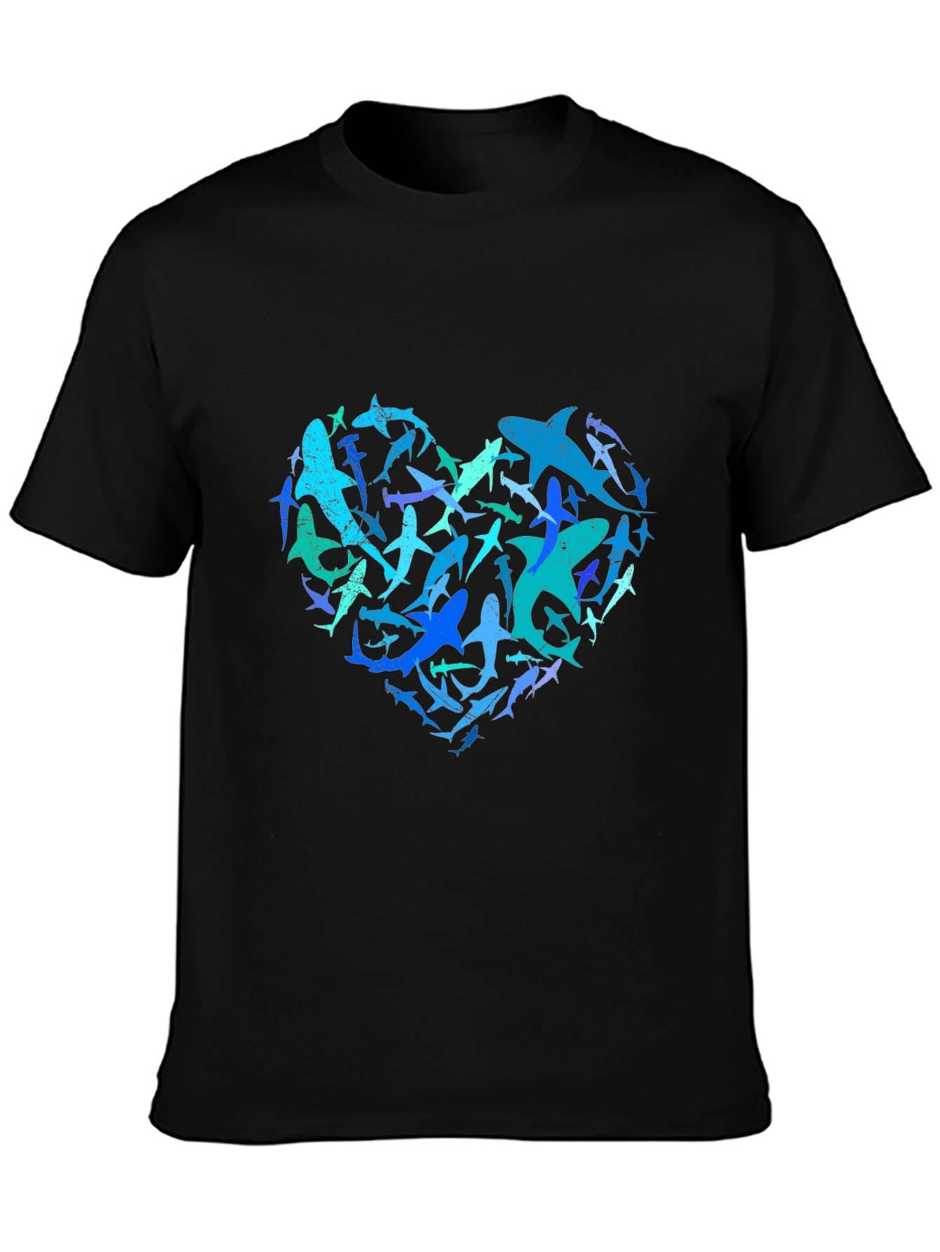 Shark Heart Graphic Tee - Ocean Lovers Black T-Shirt