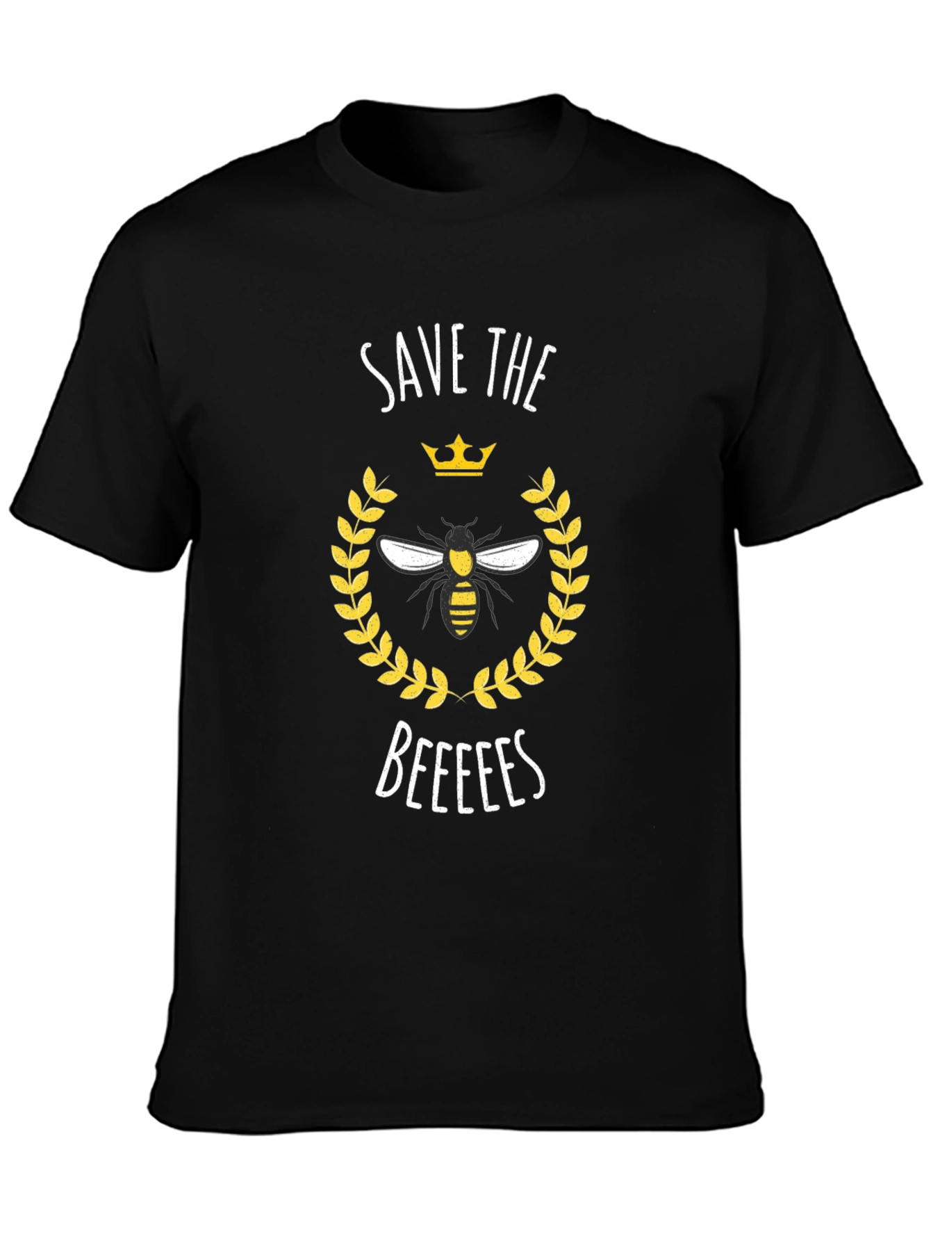 Save the Beeees Graphic Tee - Black Cotton T-Shirt