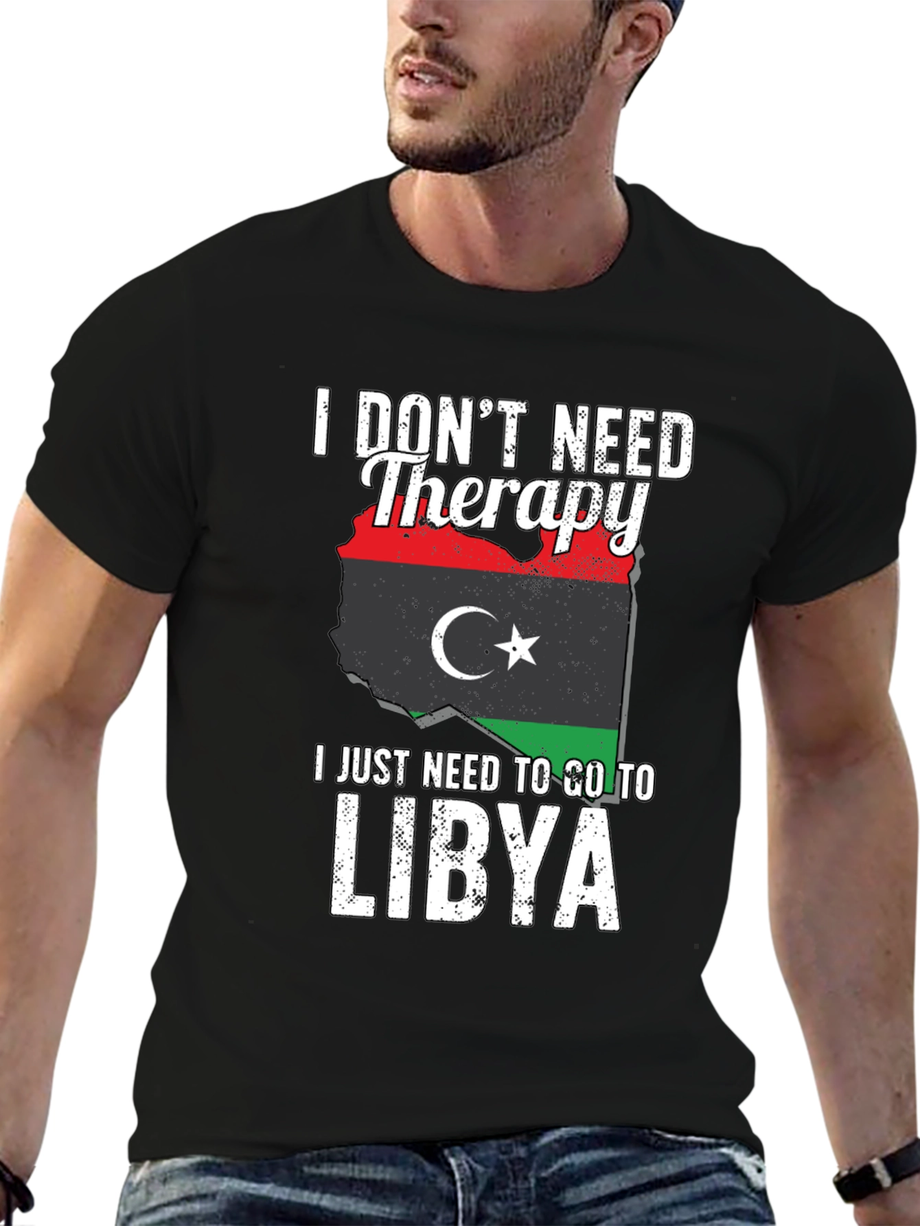 I Dont Need Therapy Libya Flag T-Shirt