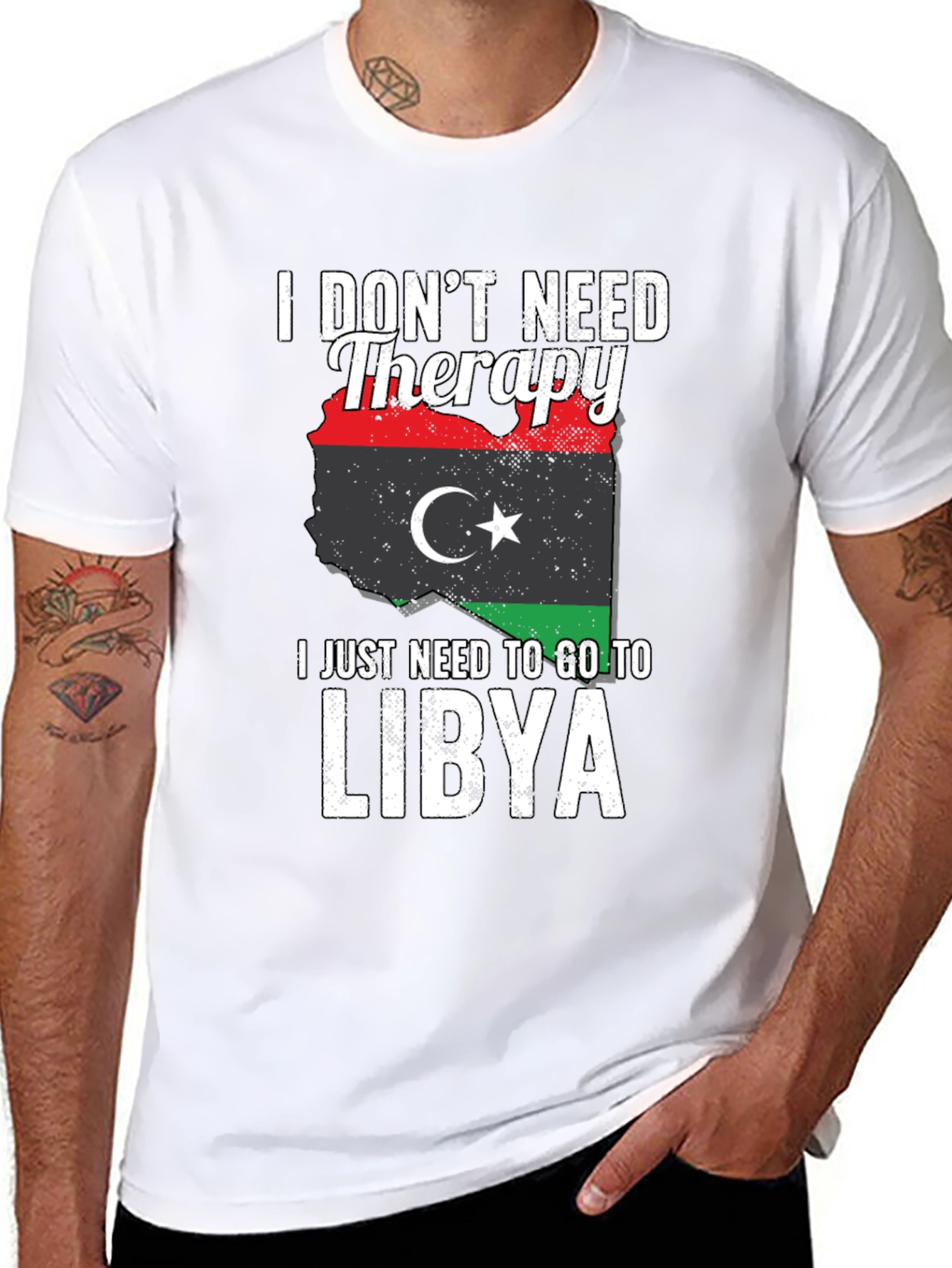 I Dont Need Therapy Libya Flag T-Shirt