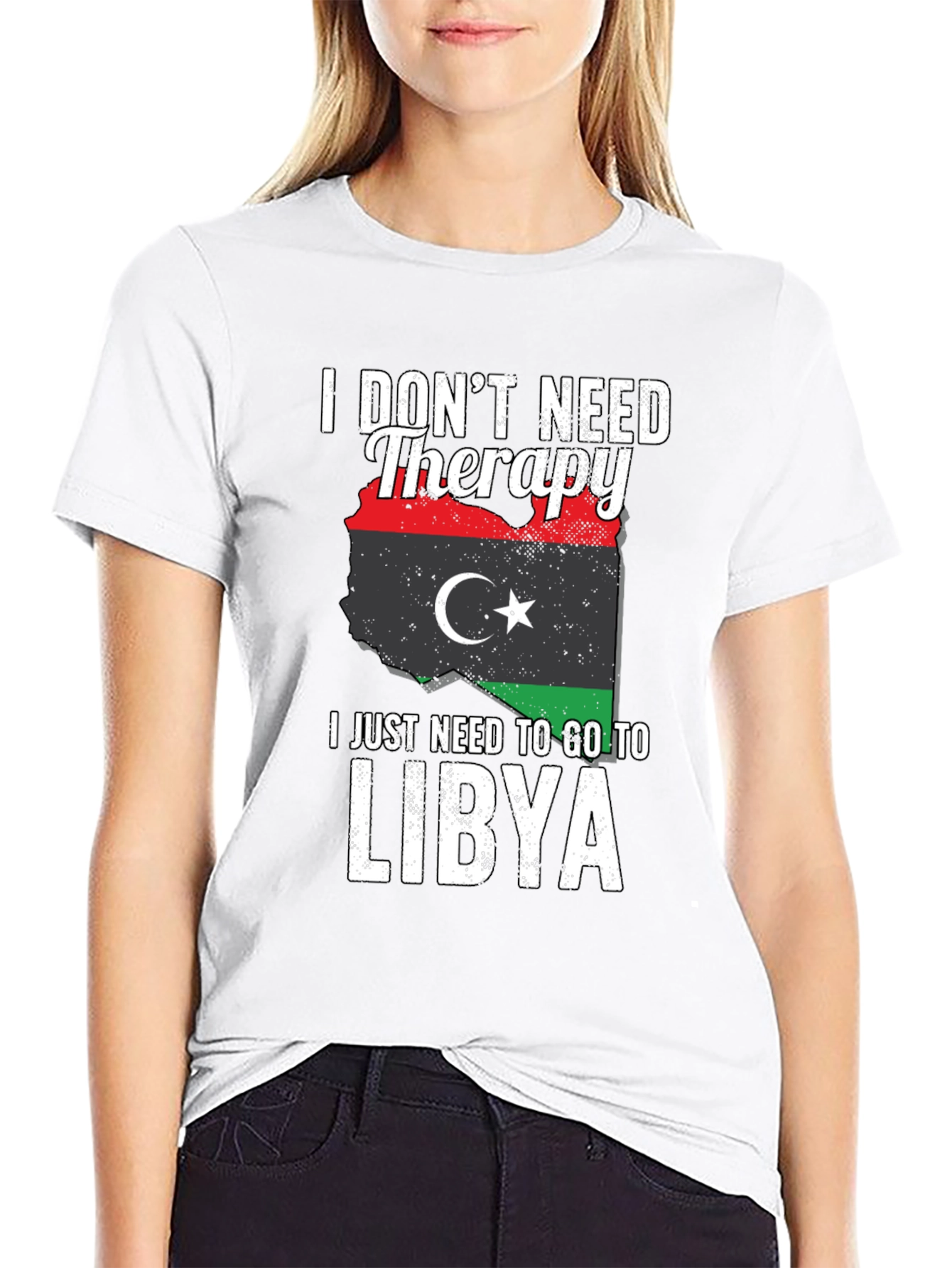 I Dont Need Therapy Libya Flag T-Shirt