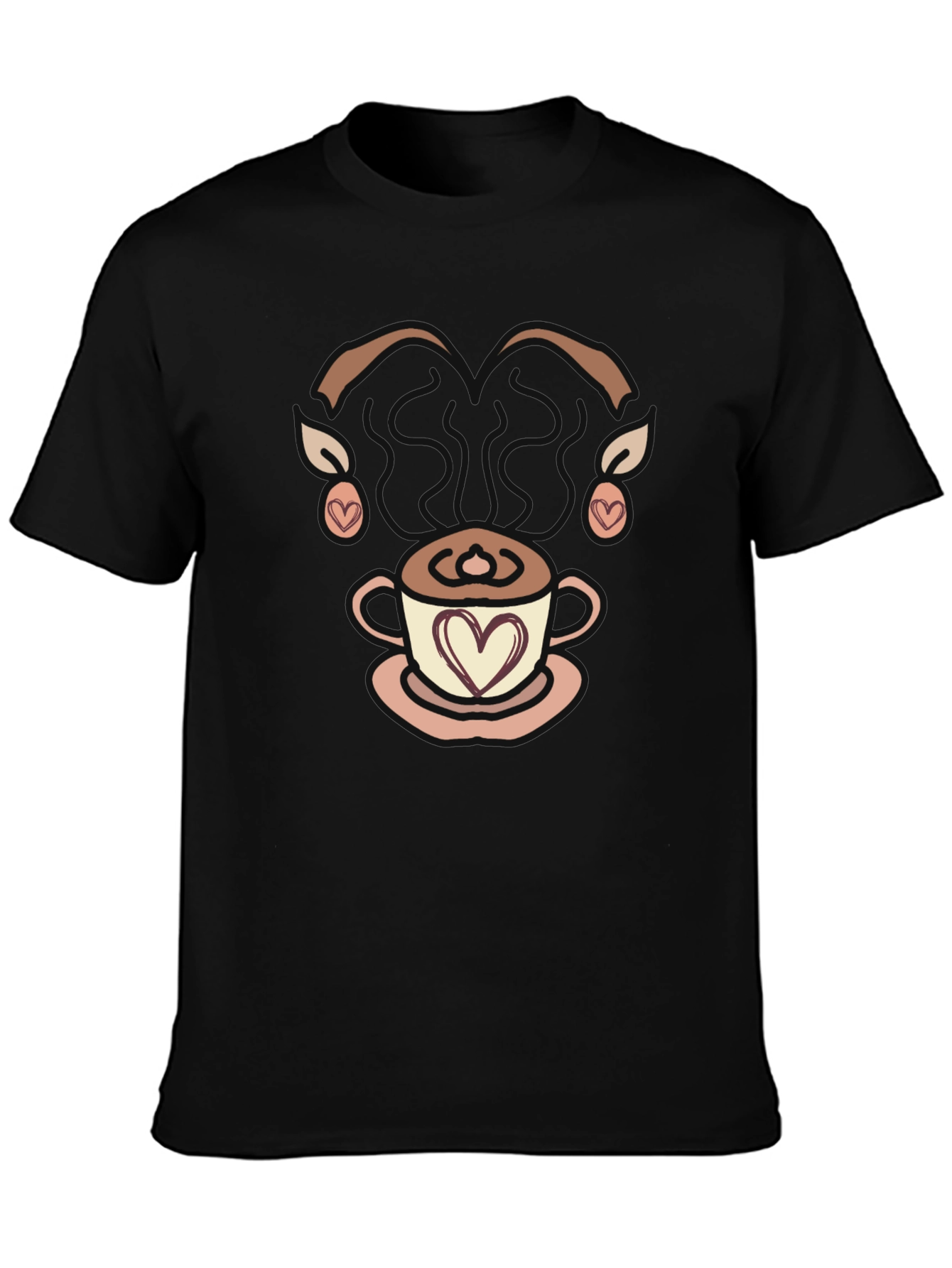 Coffee Lovers Graphic Tee - Heart Latte Art