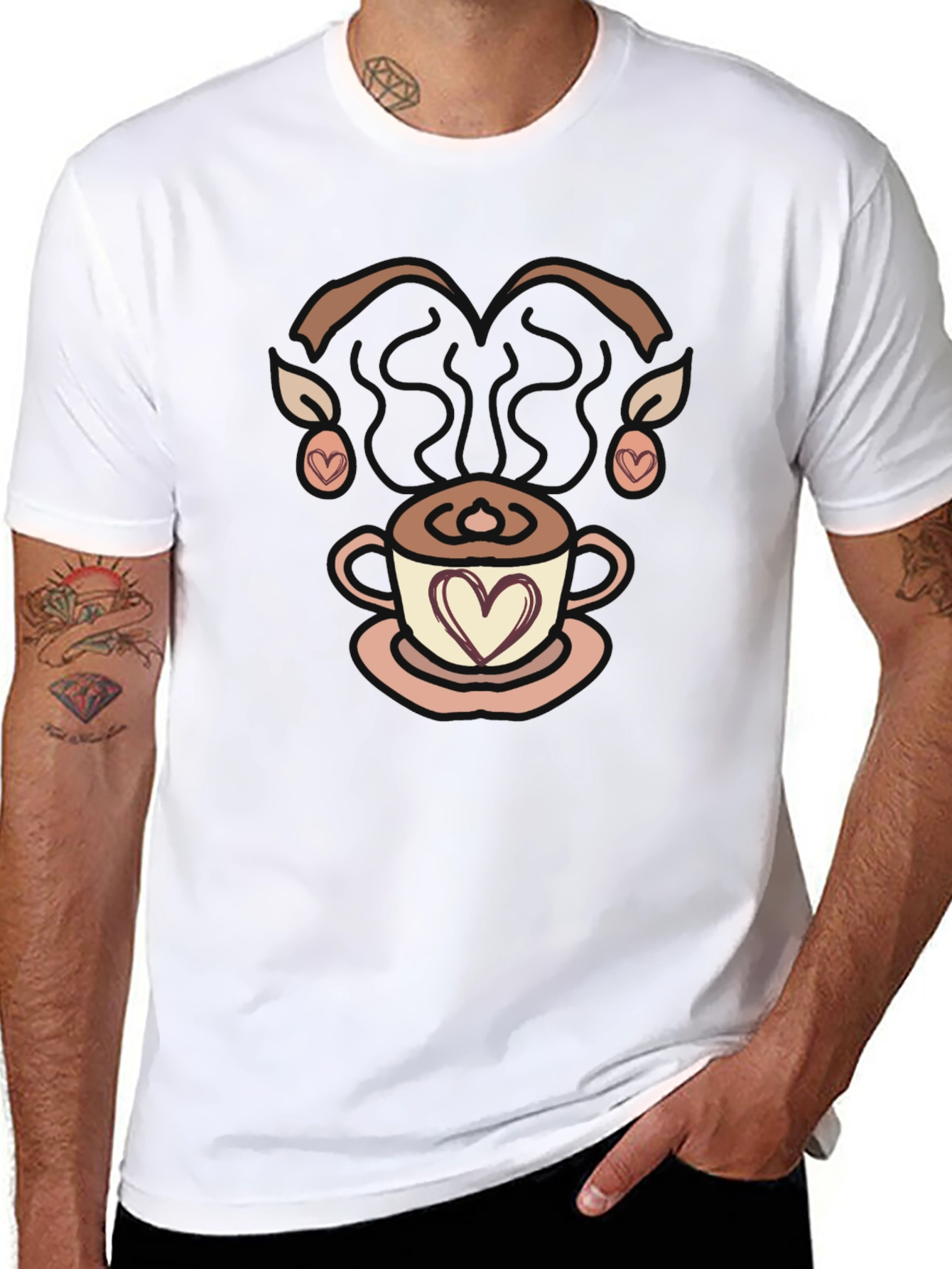 Coffee Lovers Graphic Tee - Heart Latte Art