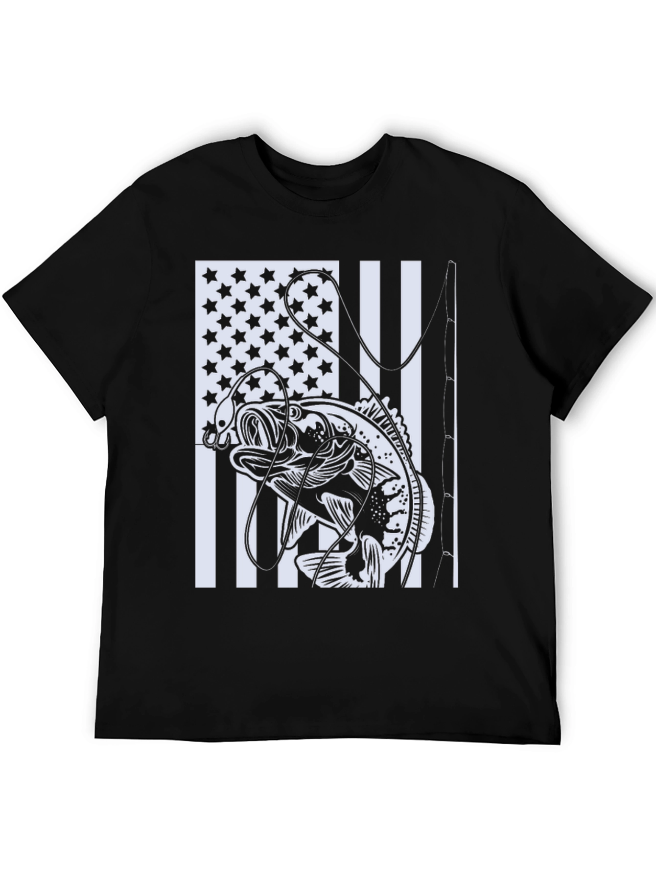 Bass Fishing USA Flag T-Shirt