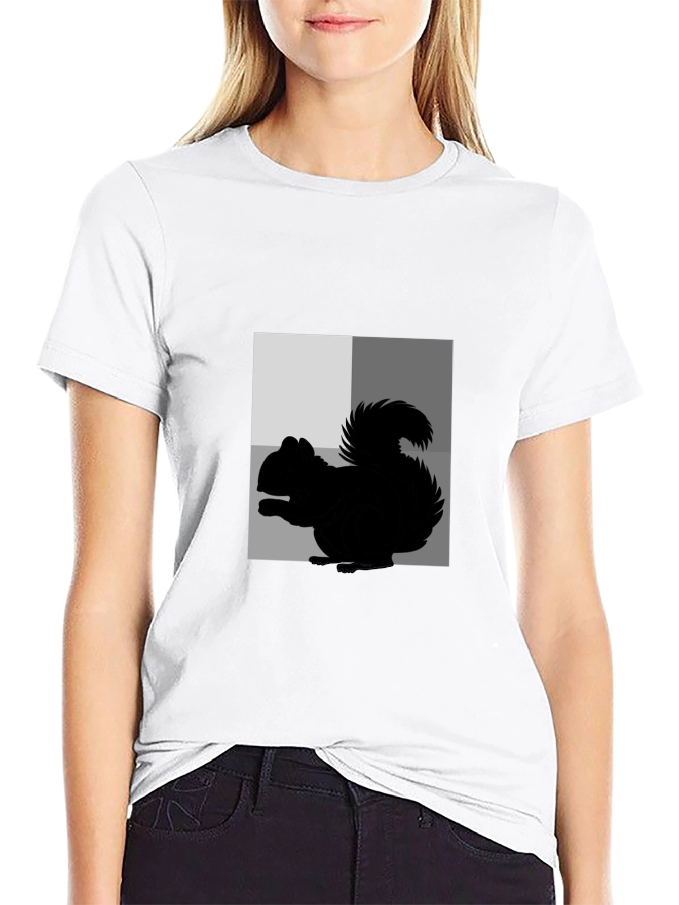 Squirrel Graphic Tee - Black Cotton Blend