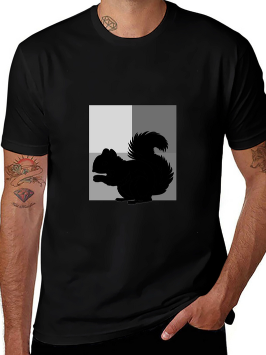 Squirrel Graphic Tee - Black Cotton Blend