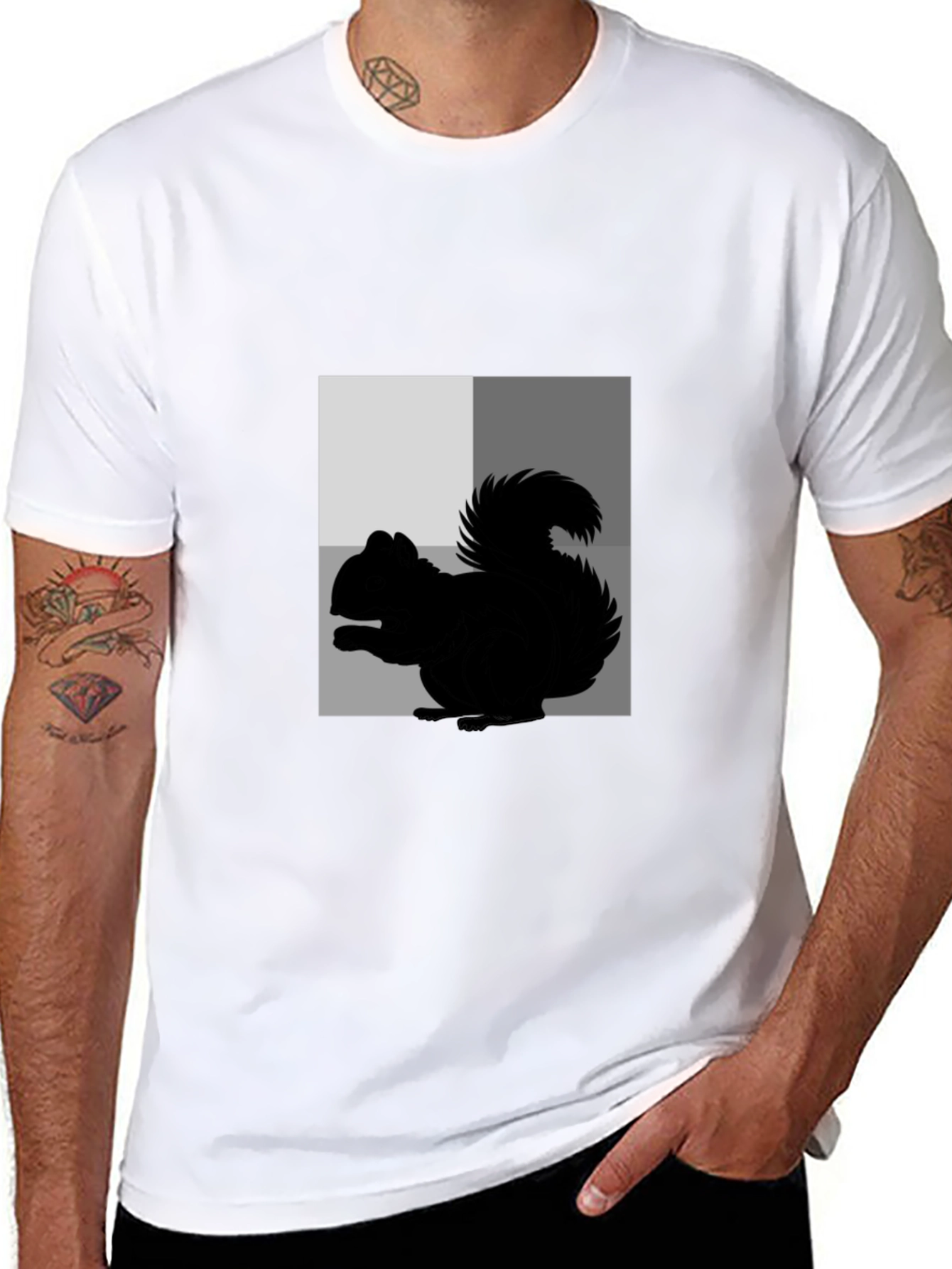 Squirrel Graphic Tee - Black Cotton Blend