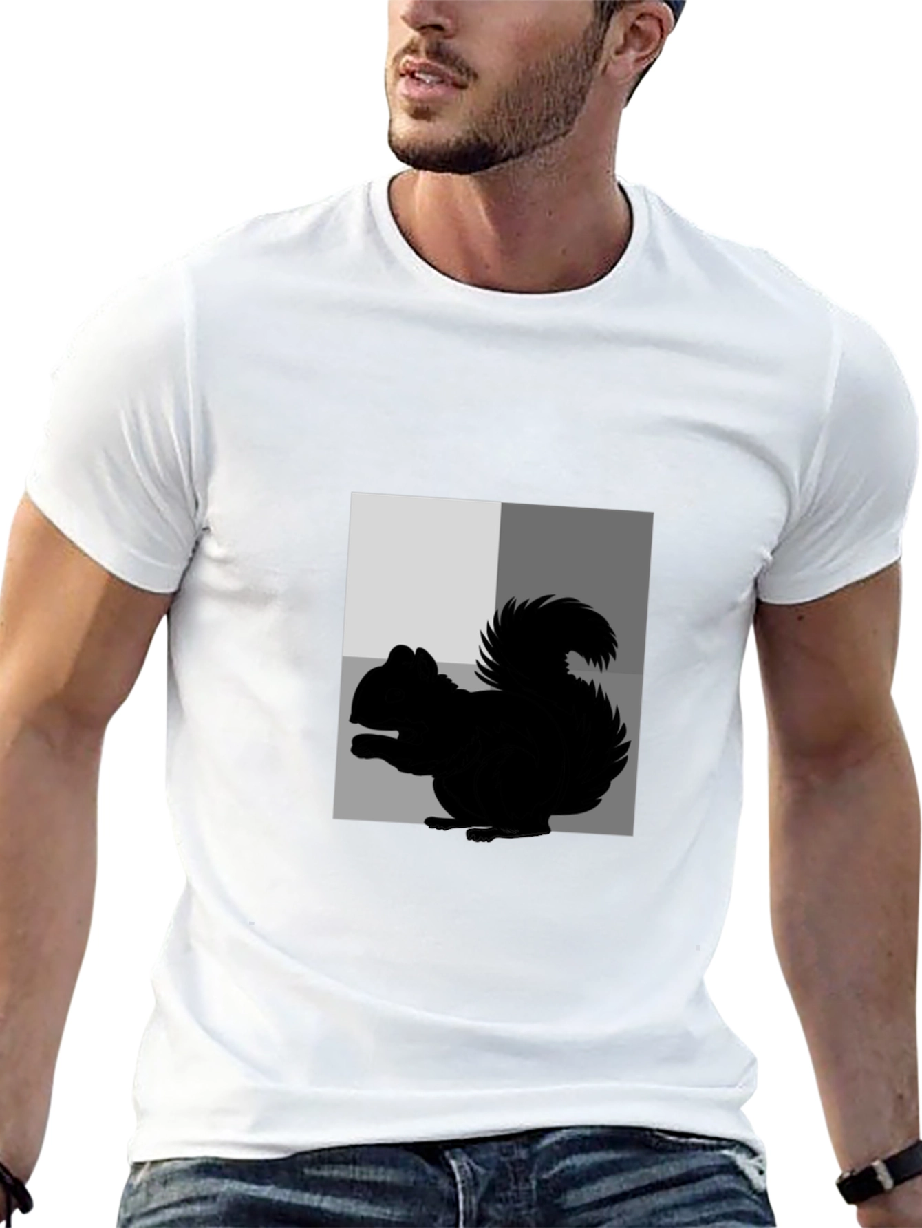 Squirrel Graphic Tee - Black Cotton Blend