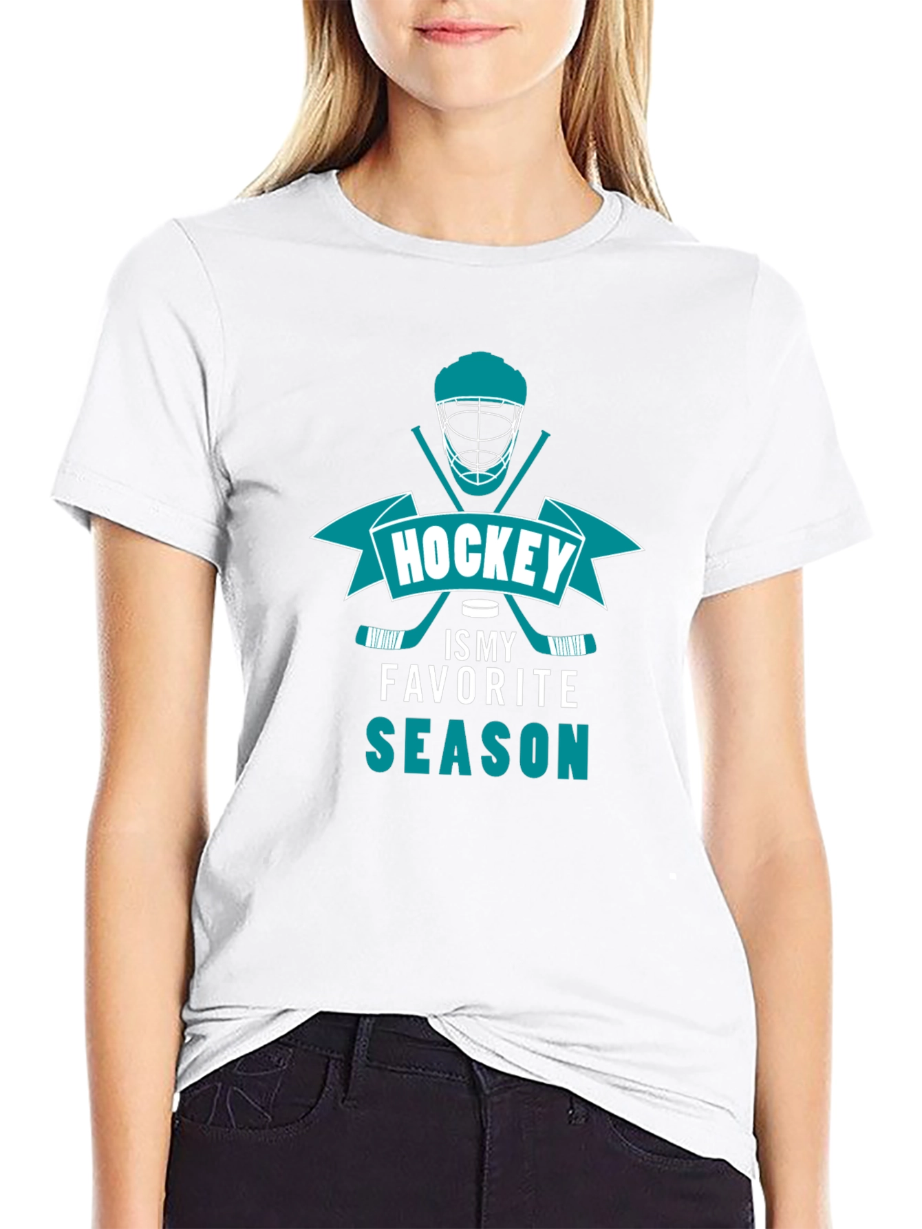 Hockey is My Favorite Season Black T-Shirt