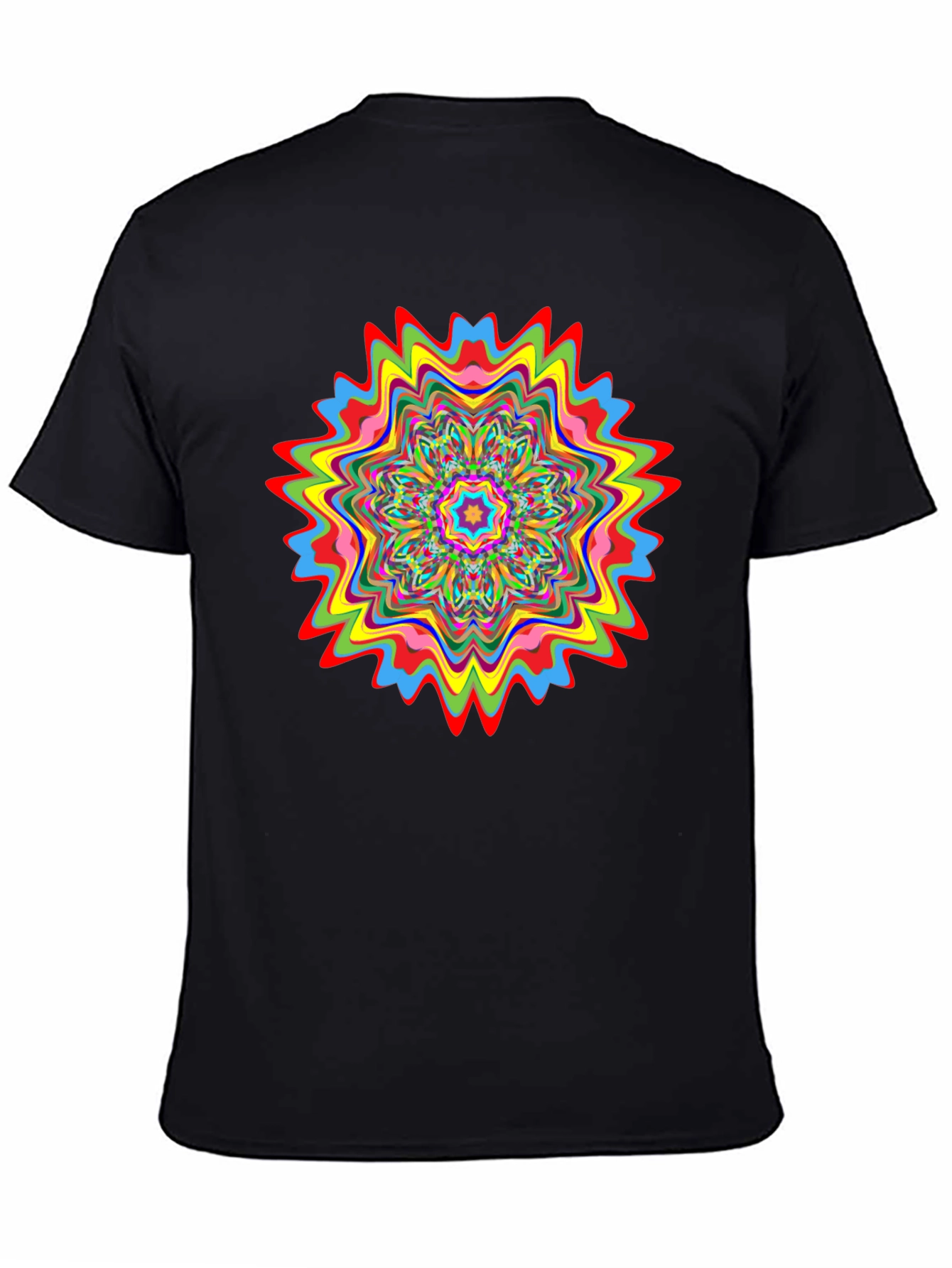 Psychedelic Mandala Graphic Black T-Shirt