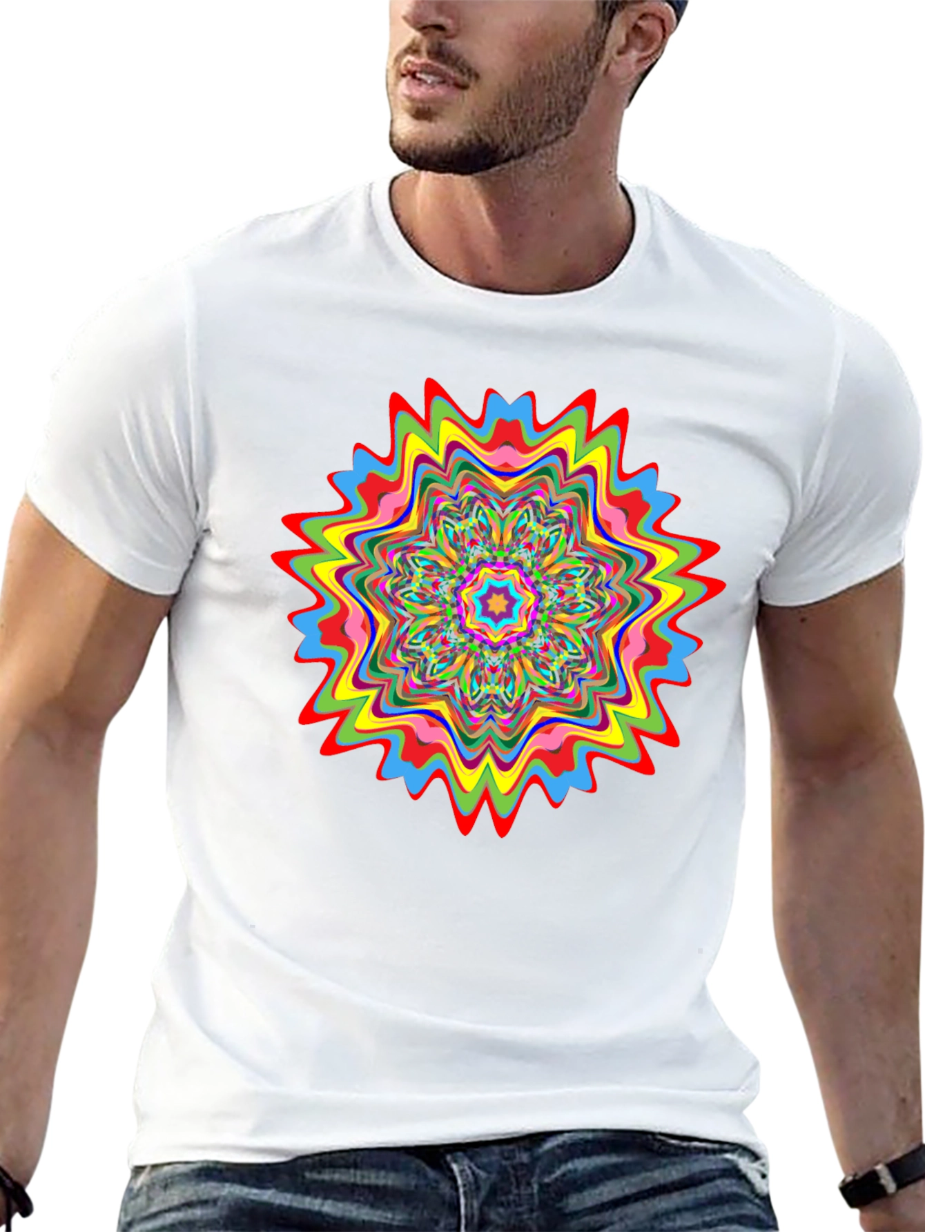 Psychedelic Mandala Graphic Black T-Shirt