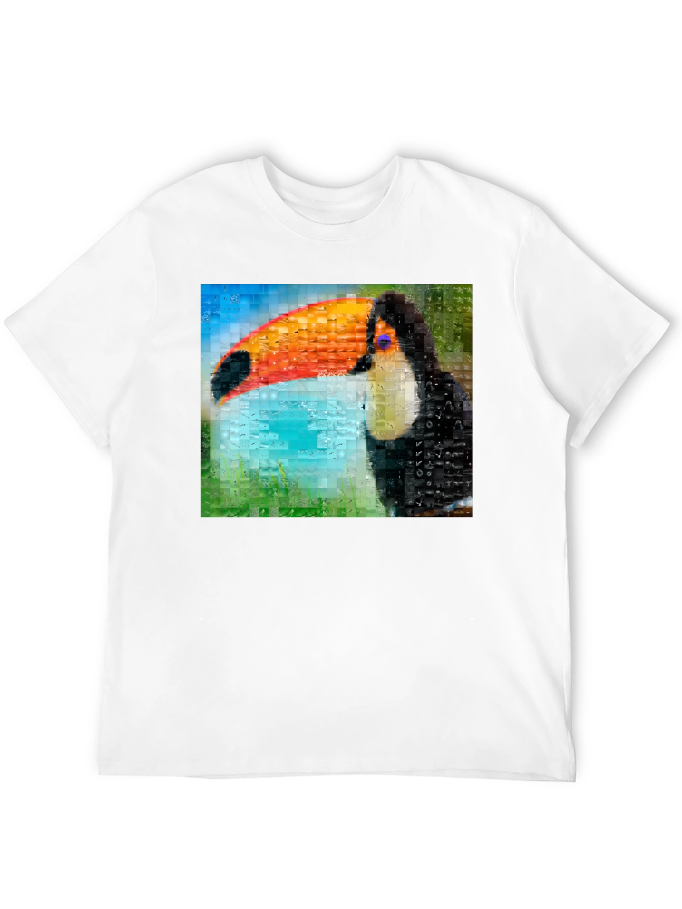 Toucan Mosaic Graphic Tee - Stylish Bird Art Shirt