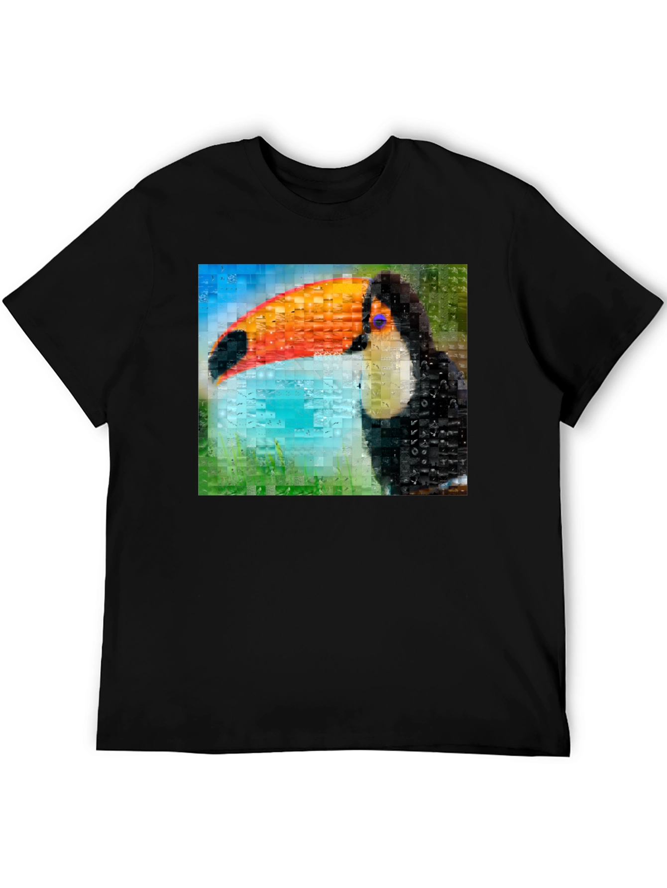 Toucan Mosaic Graphic Tee - Stylish Bird Art Shirt