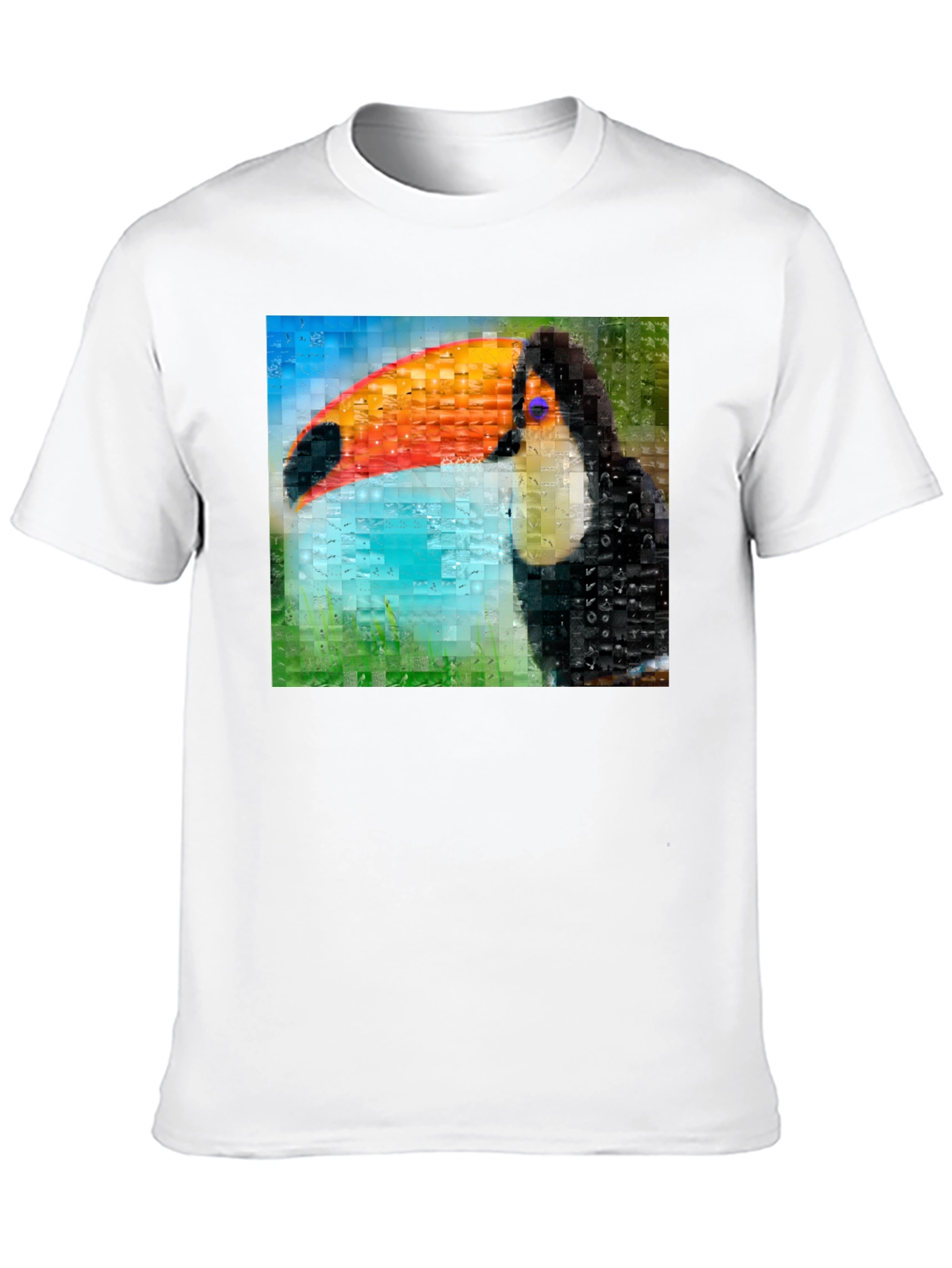 Toucan Mosaic Graphic Tee - Stylish Bird Art Shirt