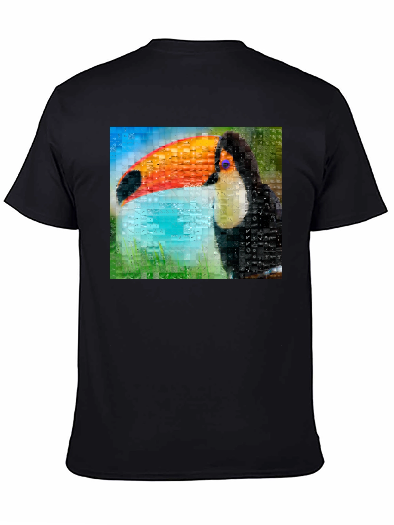 Toucan Mosaic Graphic Tee - Stylish Bird Art Shirt