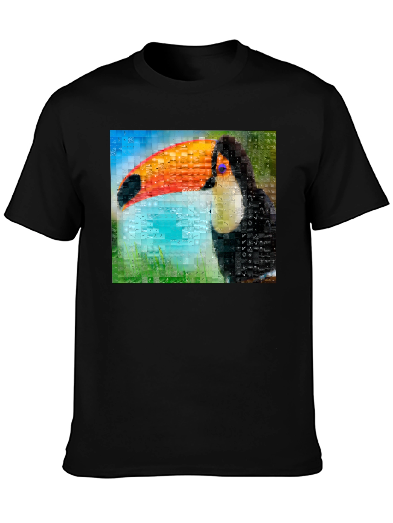 Toucan Mosaic Graphic Tee - Stylish Bird Art Shirt