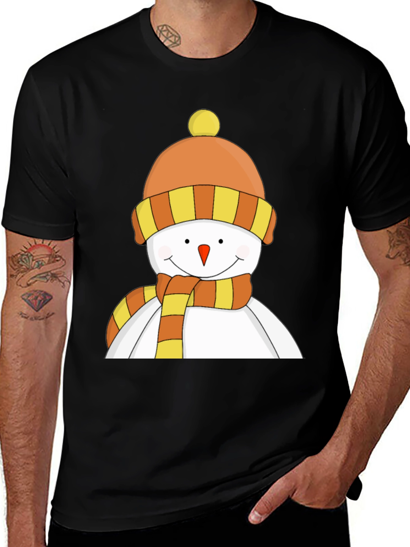 Festive Snowman Graphic Tee - Holiday Cheer