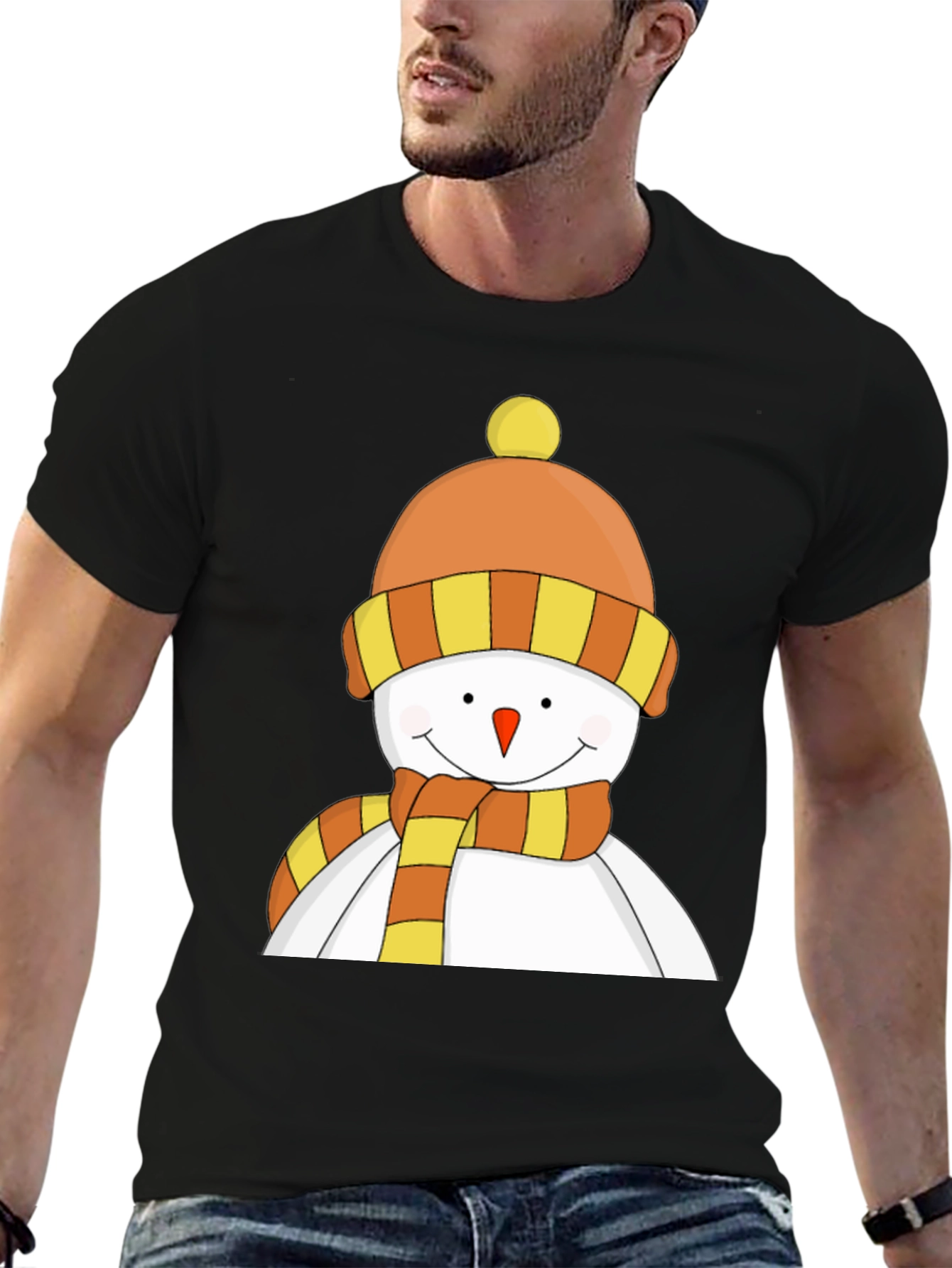 Festive Snowman Graphic Tee - Holiday Cheer