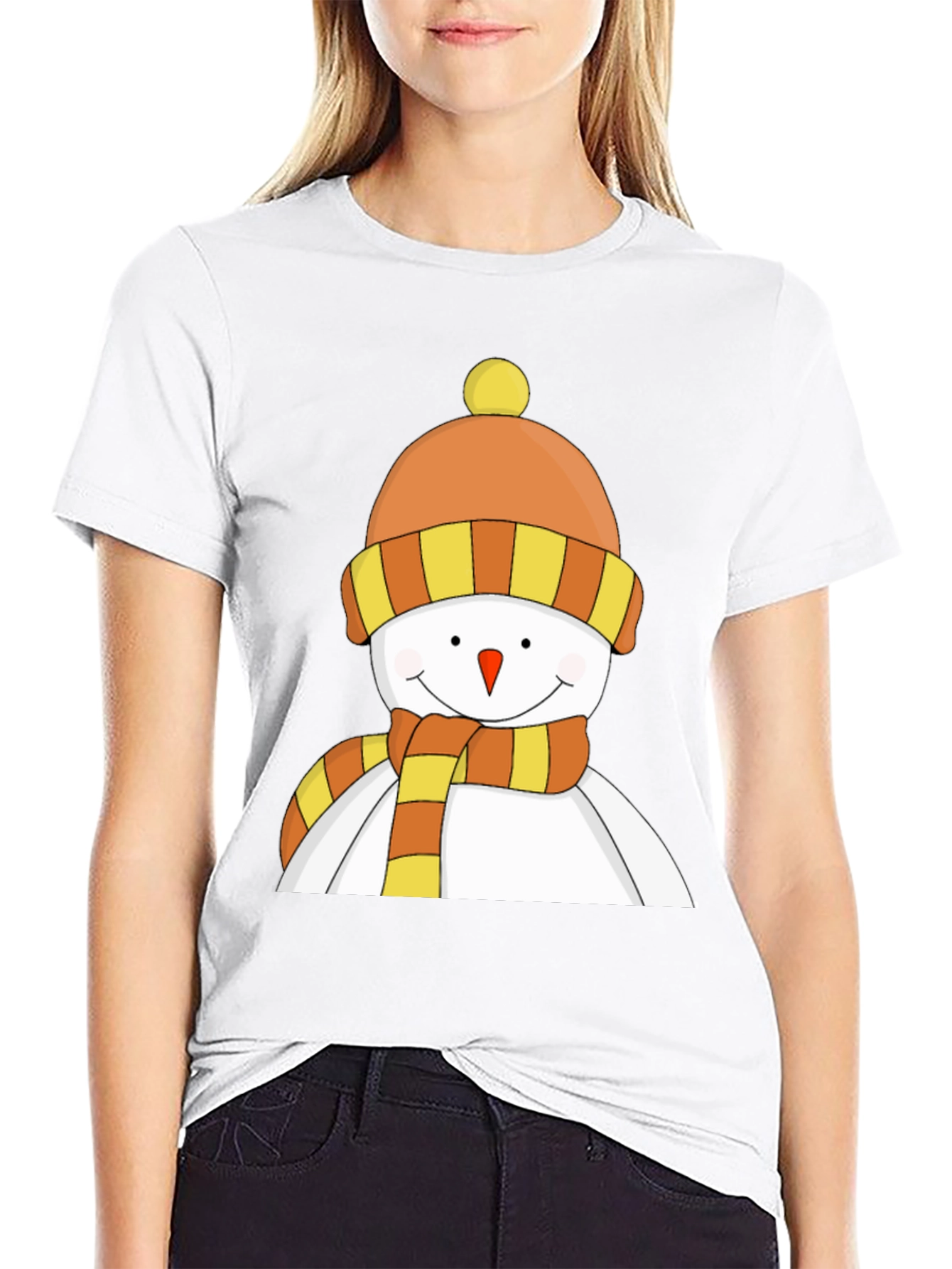 Festive Snowman Graphic Tee - Holiday Cheer