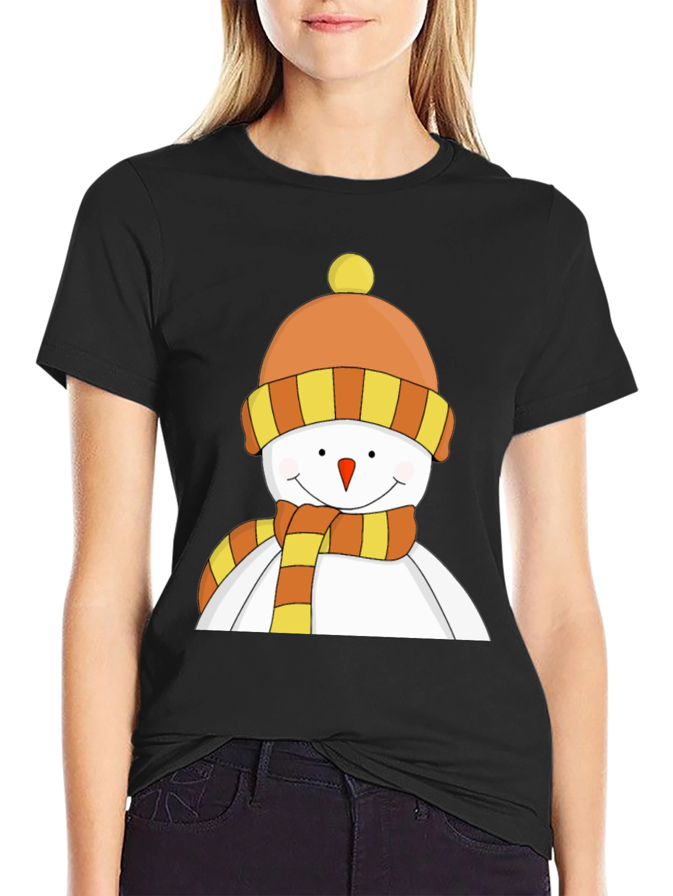 Festive Snowman Graphic Tee - Holiday Cheer