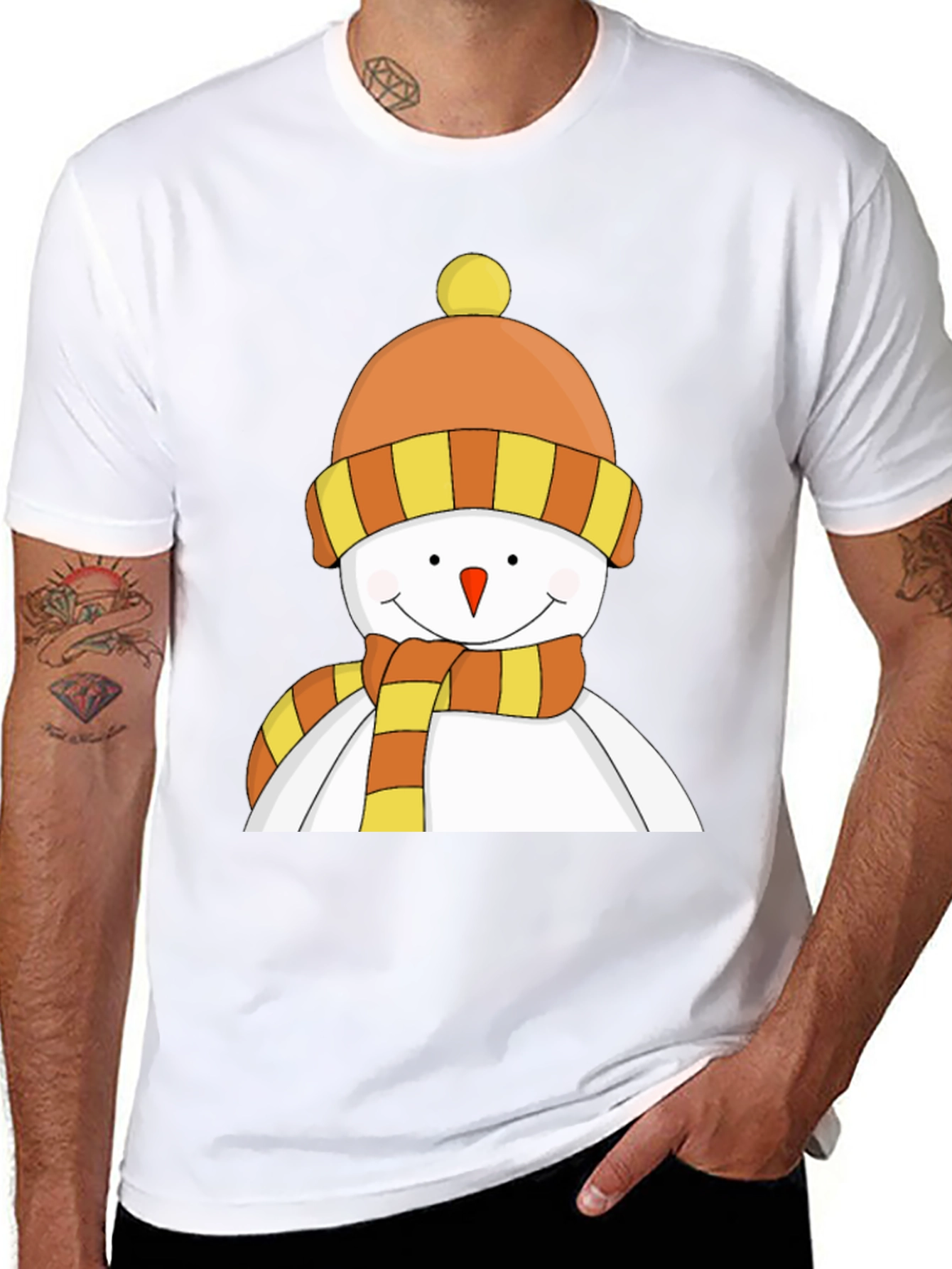 Festive Snowman Graphic Tee - Holiday Cheer