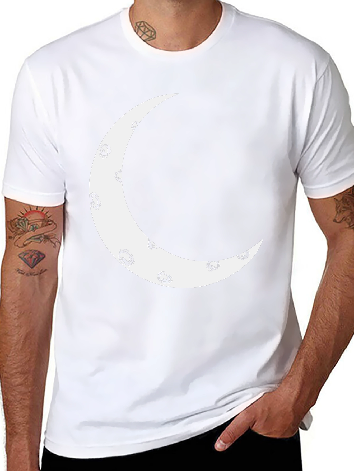Crescent Moon Graphic Tee - Modern Casual Style