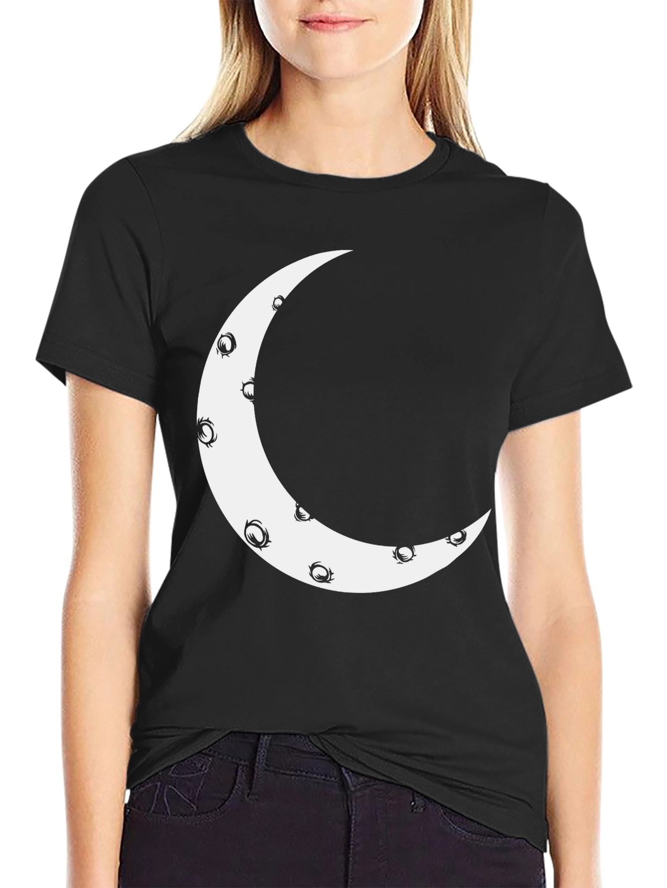 Crescent Moon Graphic Tee - Modern Casual Style