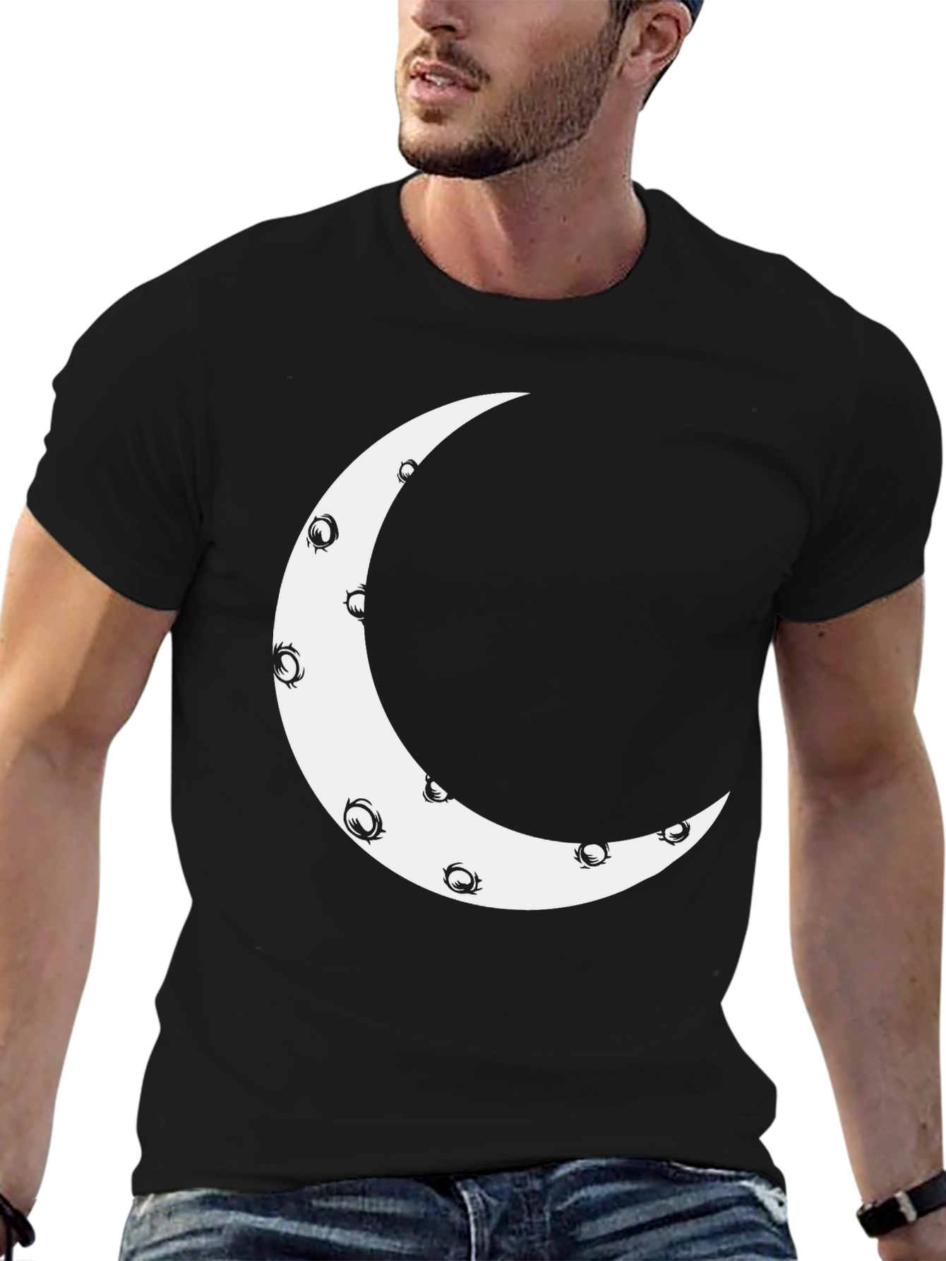 Crescent Moon Graphic Tee - Modern Casual Style