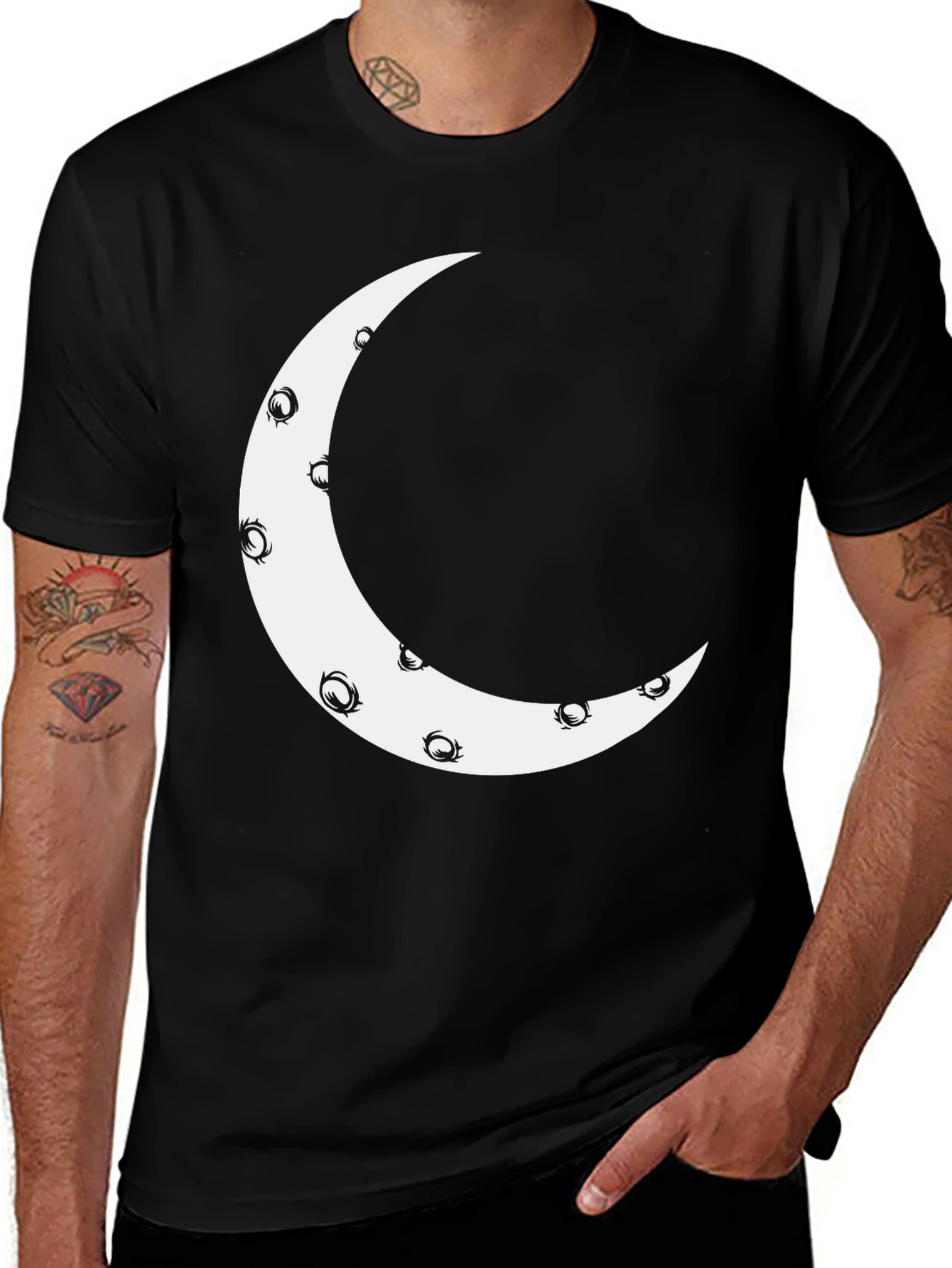 Crescent Moon Graphic Tee - Modern Casual Style