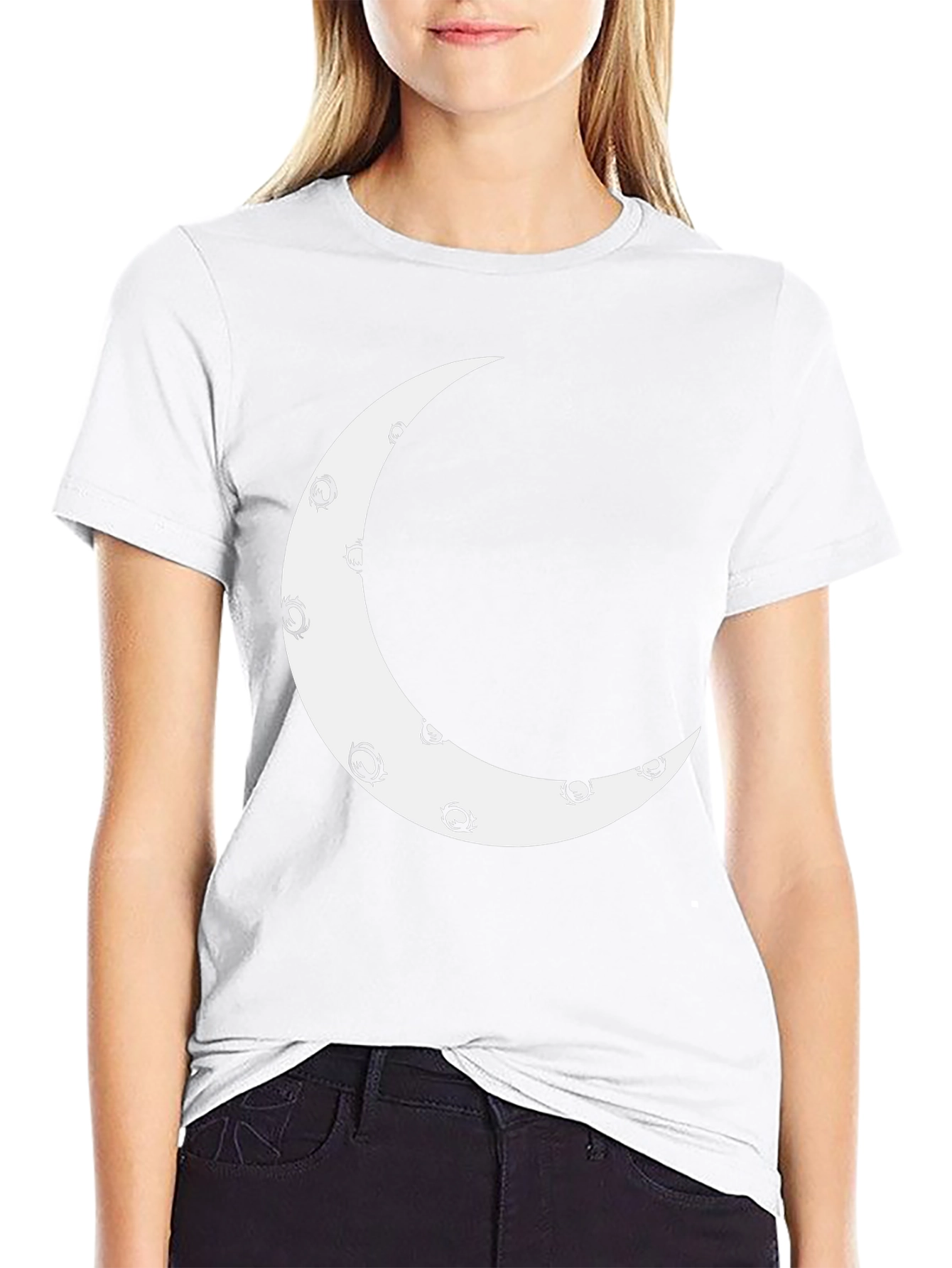 Crescent Moon Graphic Tee - Modern Casual Style