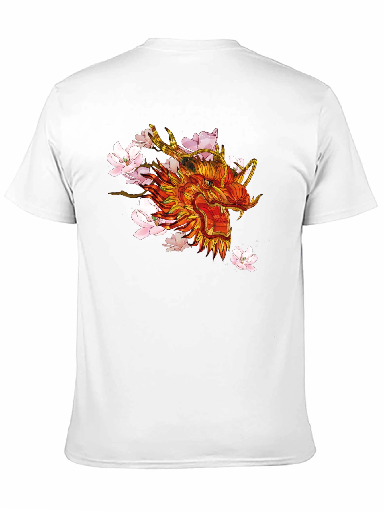 Dragon & Cherry Blossom Graphic Black T-Shirt