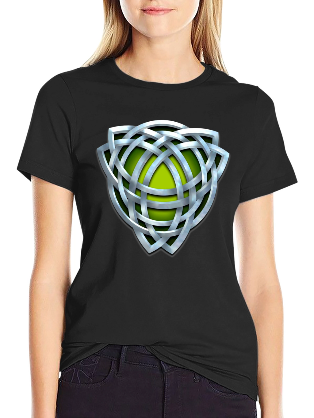 Celtic Knot Graphic Tee - Silver Design