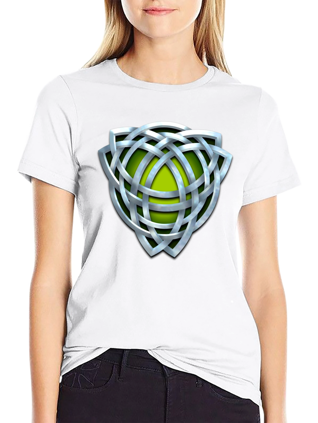 Celtic Knot Graphic Tee - Silver Design