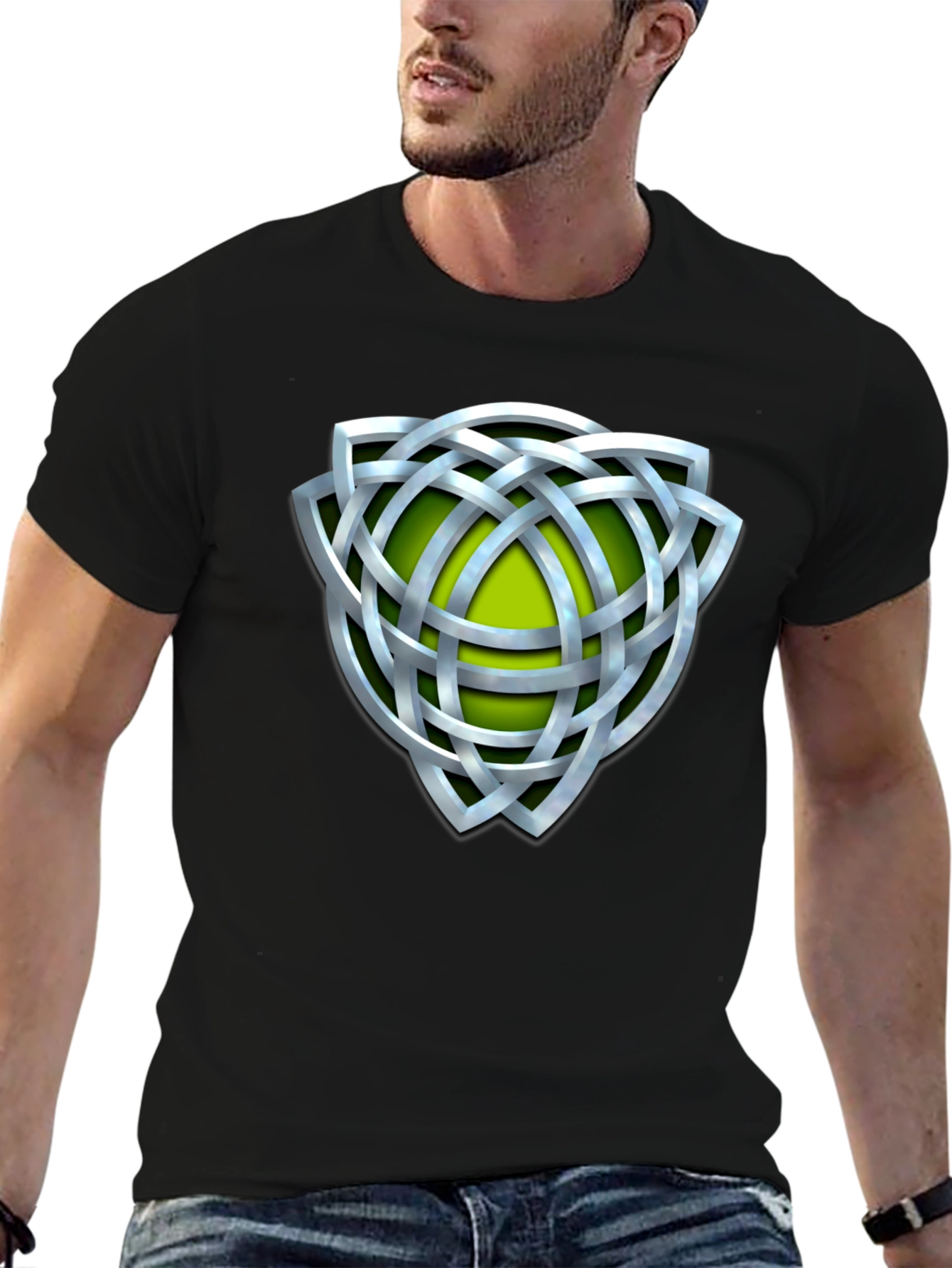 Celtic Knot Graphic Tee - Silver Design