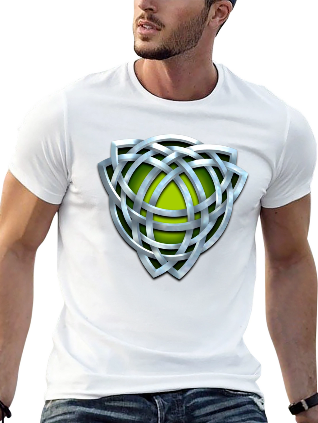 Celtic Knot Graphic Tee - Silver Design