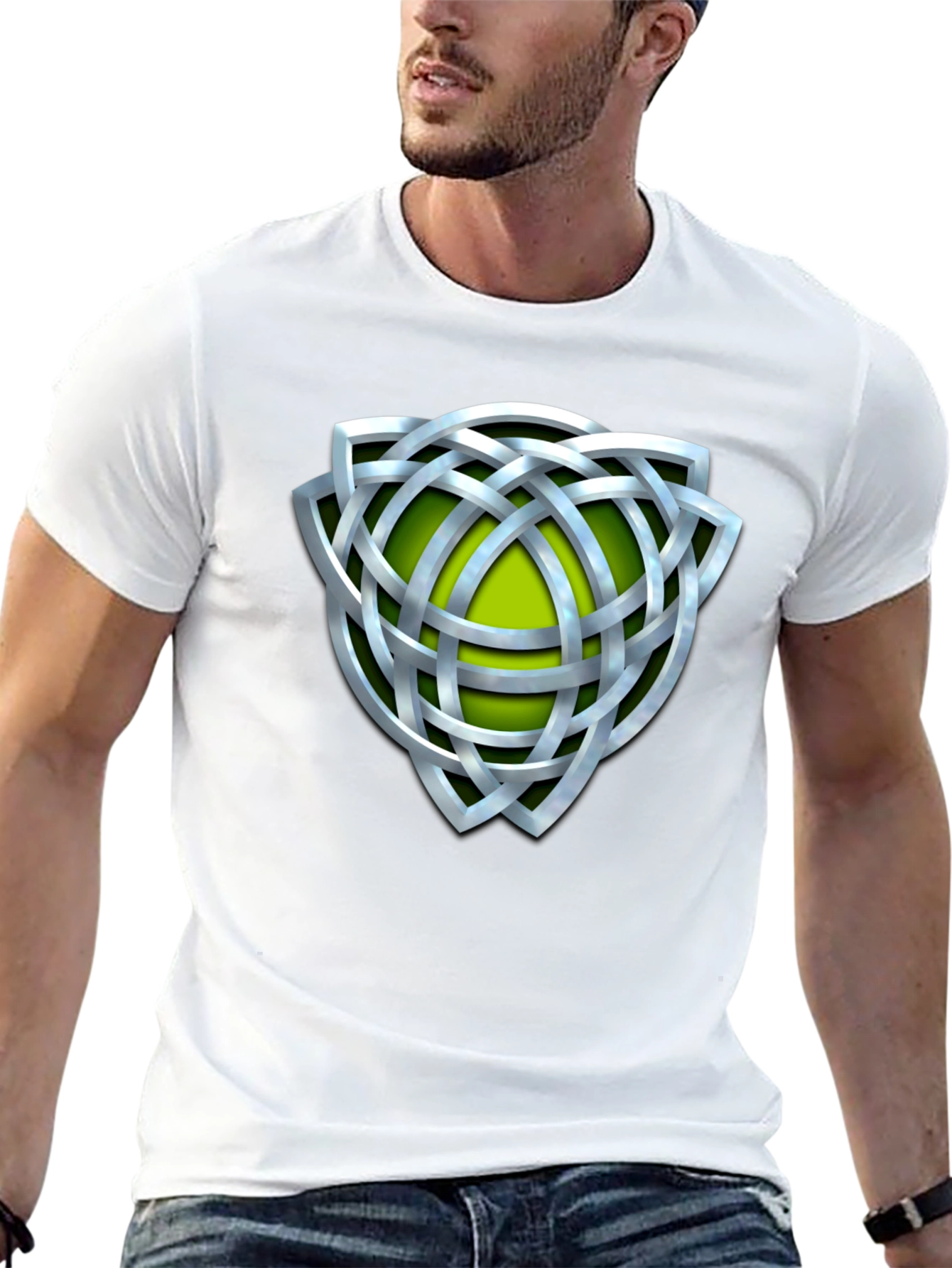 Celtic Knot Graphic Tee - Silver Design